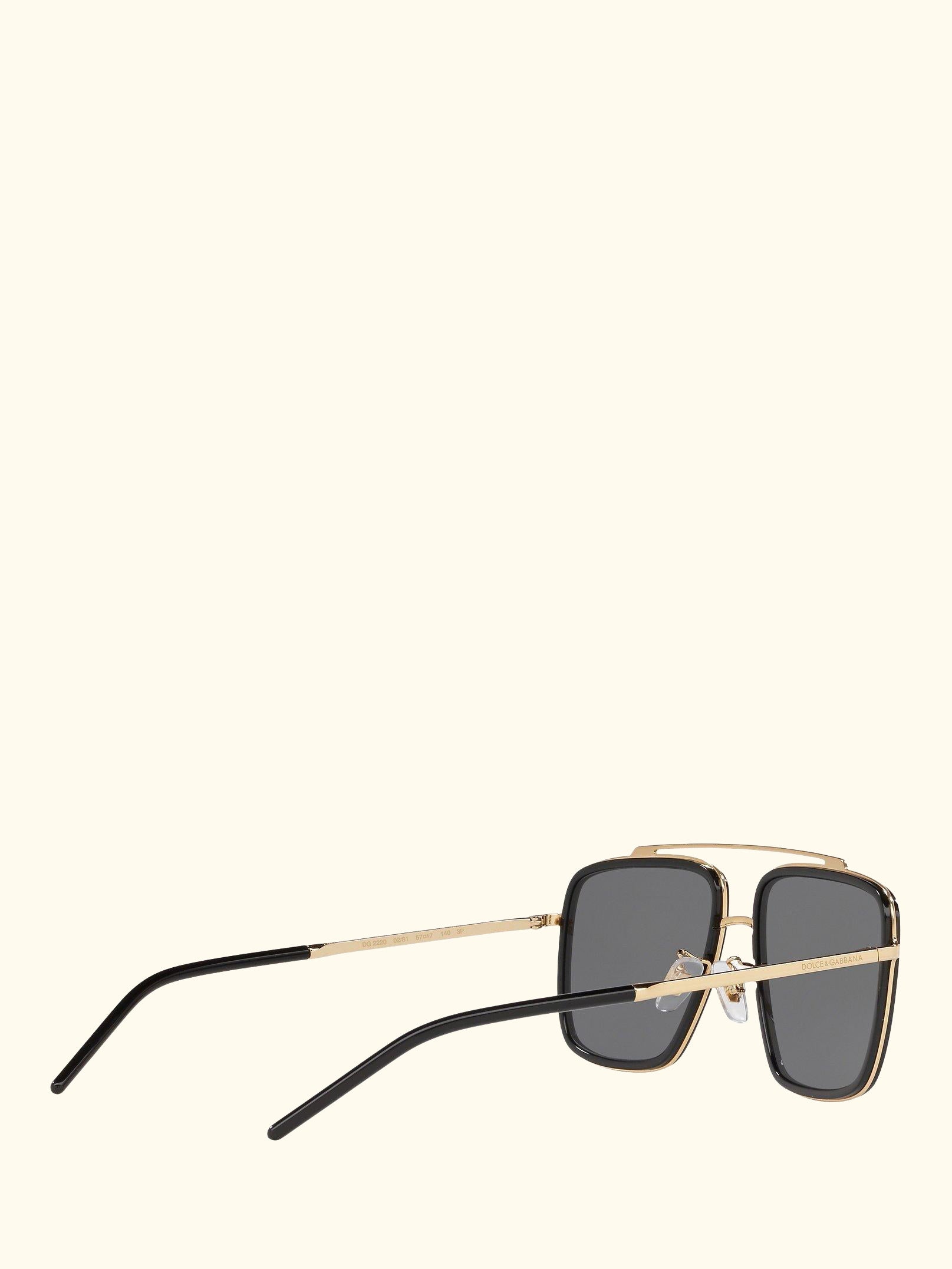 DG2220 Men's Polarised Square Sunglasses, Gold/Black