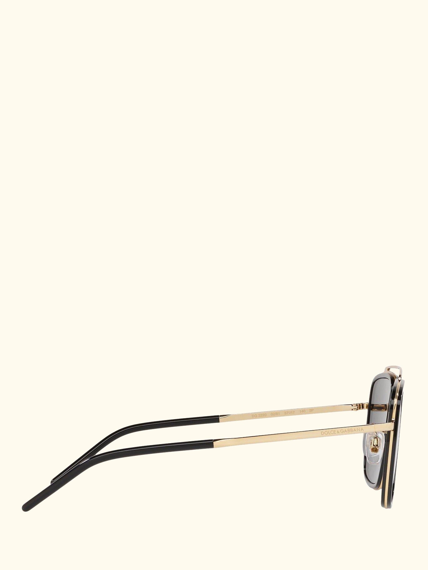 DG2220 Men's Polarised Square Sunglasses, Gold/Black