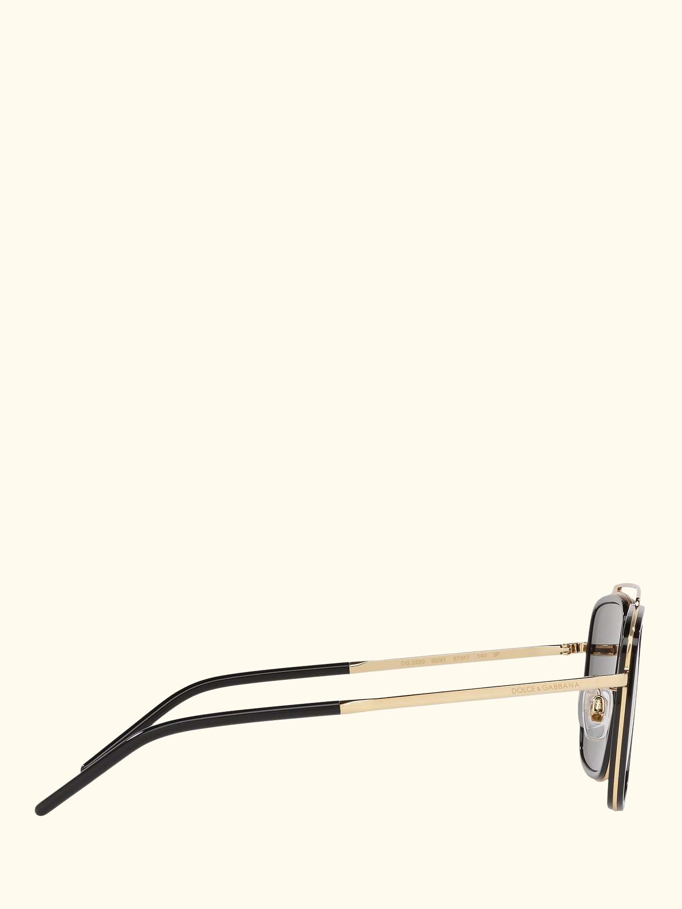 DG2220 Men's Polarised Square Sunglasses, Gold/Black