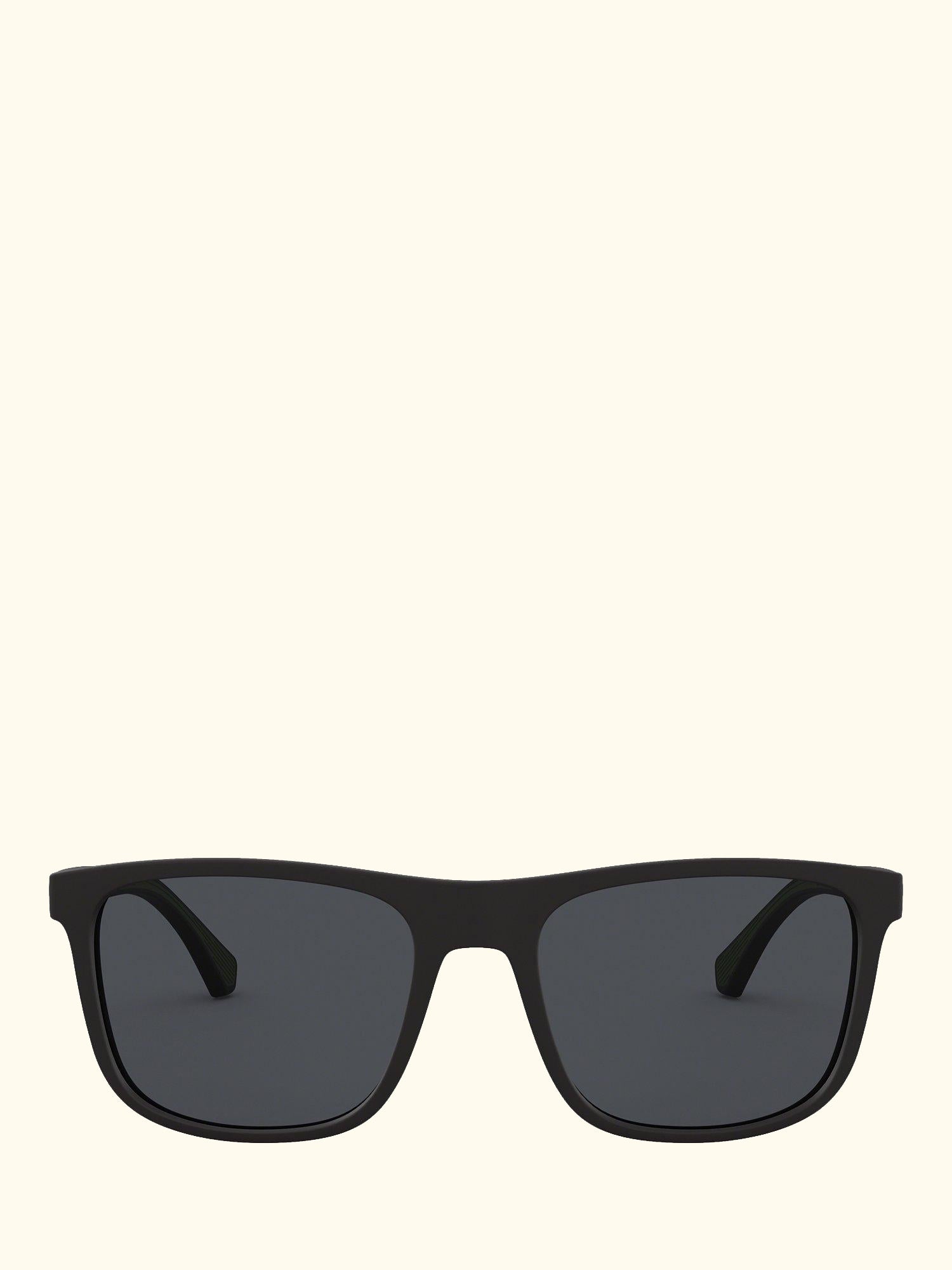 EA4129 Men's Square Sunglasses, Matte Black/Grey