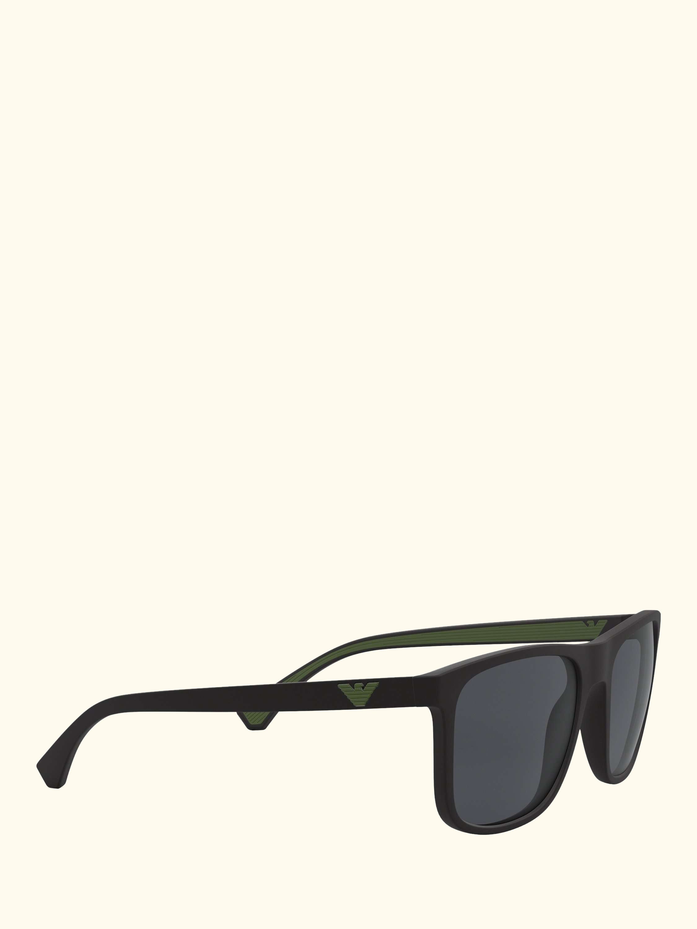 EA4129 Men's Square Sunglasses, Matte Black/Grey
