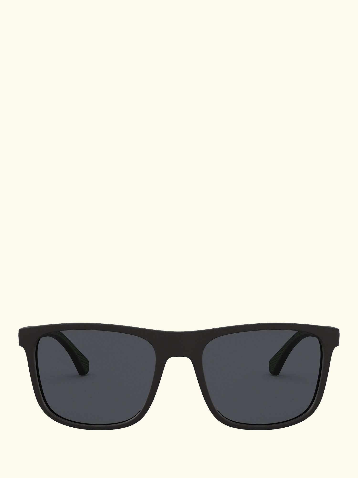 EA4129 Men's Square Sunglasses, Matte Black/Grey