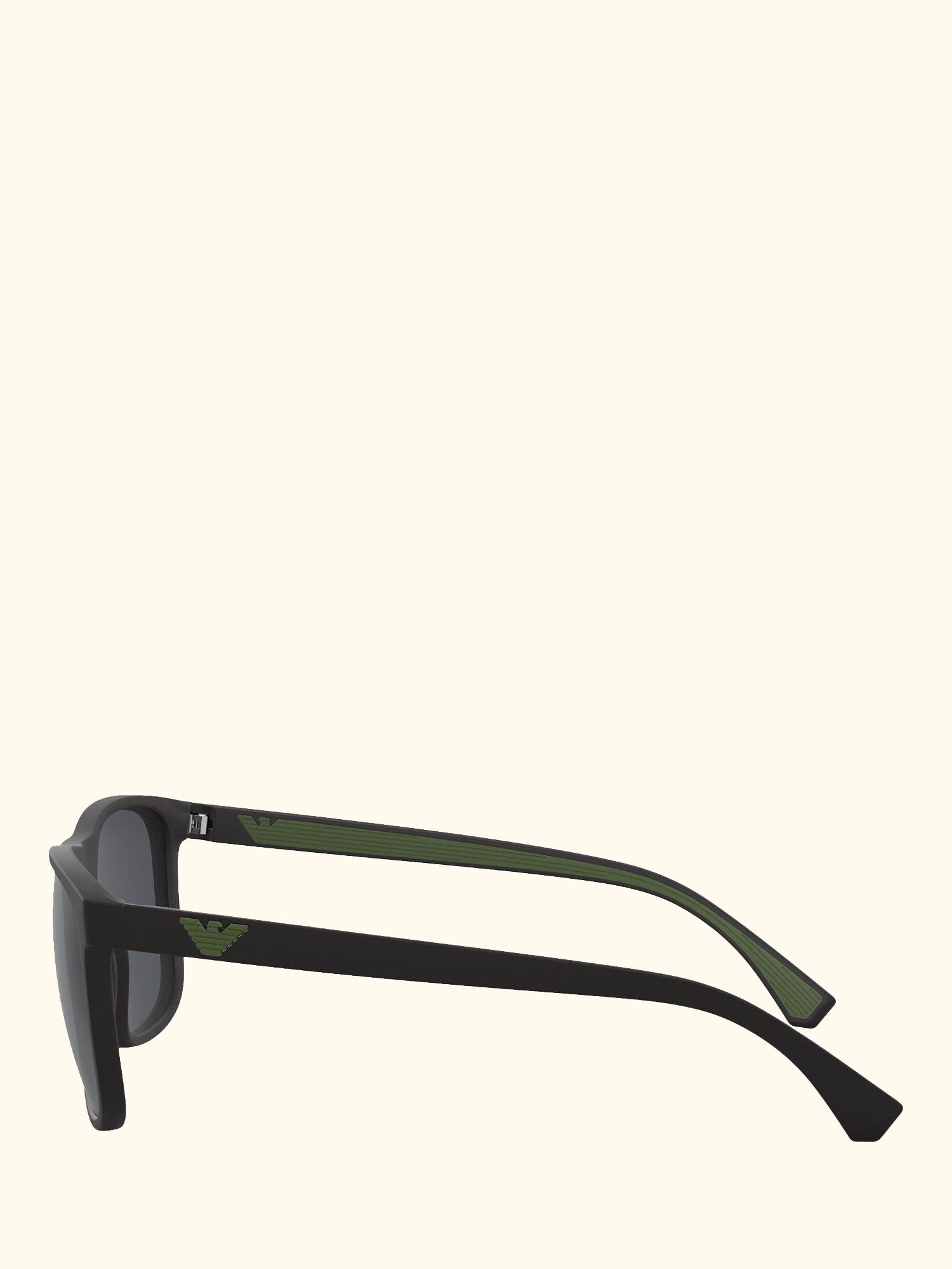 EA4129 Men's Square Sunglasses, Matte Black/Grey