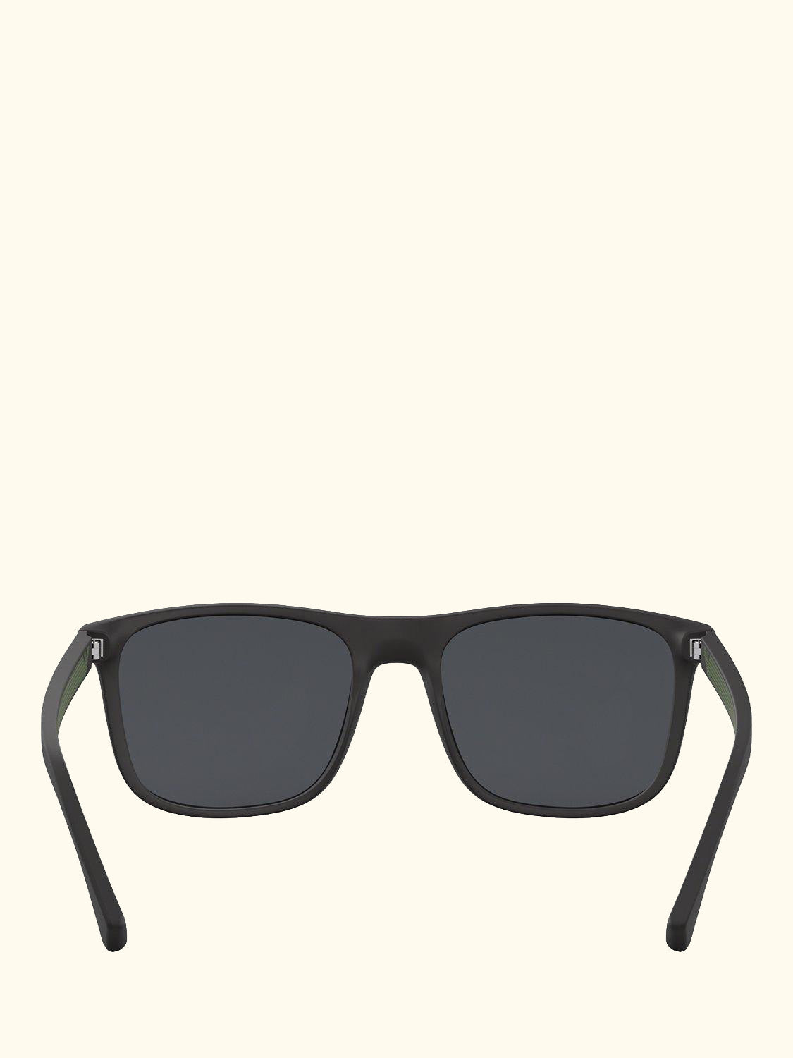 EA4129 Men's Square Sunglasses, Matte Black/Grey