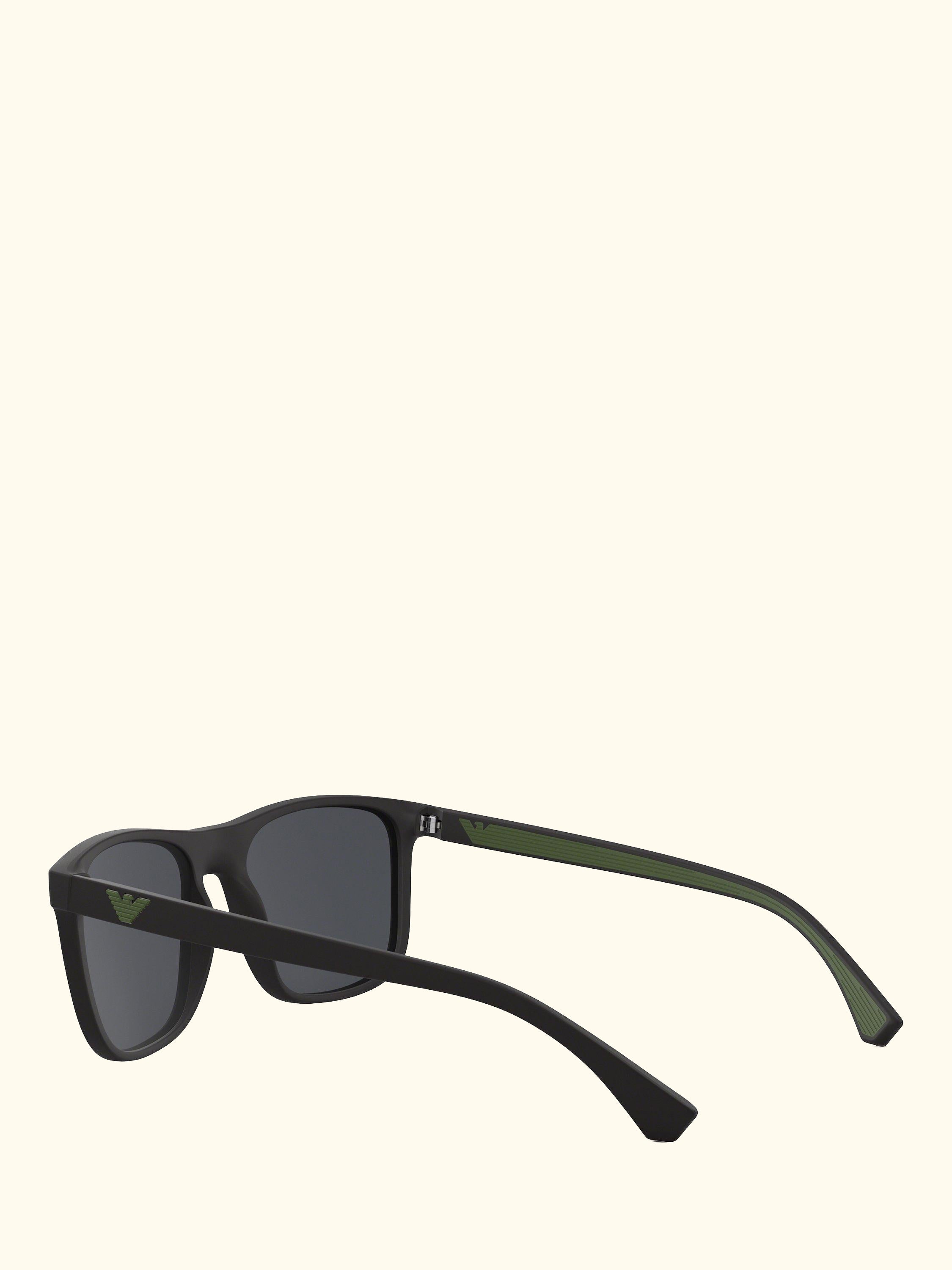 EA4129 Men's Square Sunglasses, Matte Black/Grey