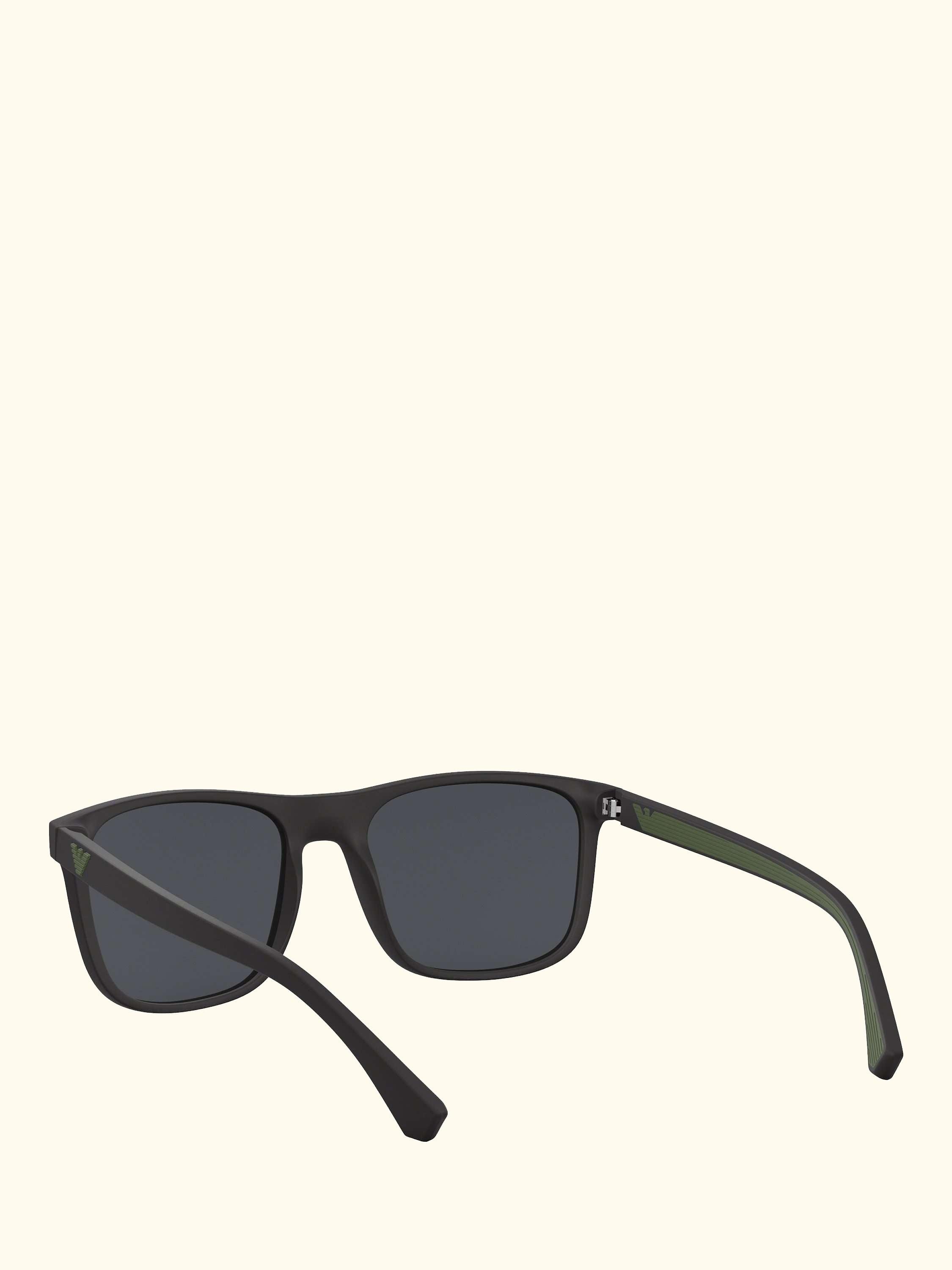 EA4129 Men's Square Sunglasses, Matte Black/Grey