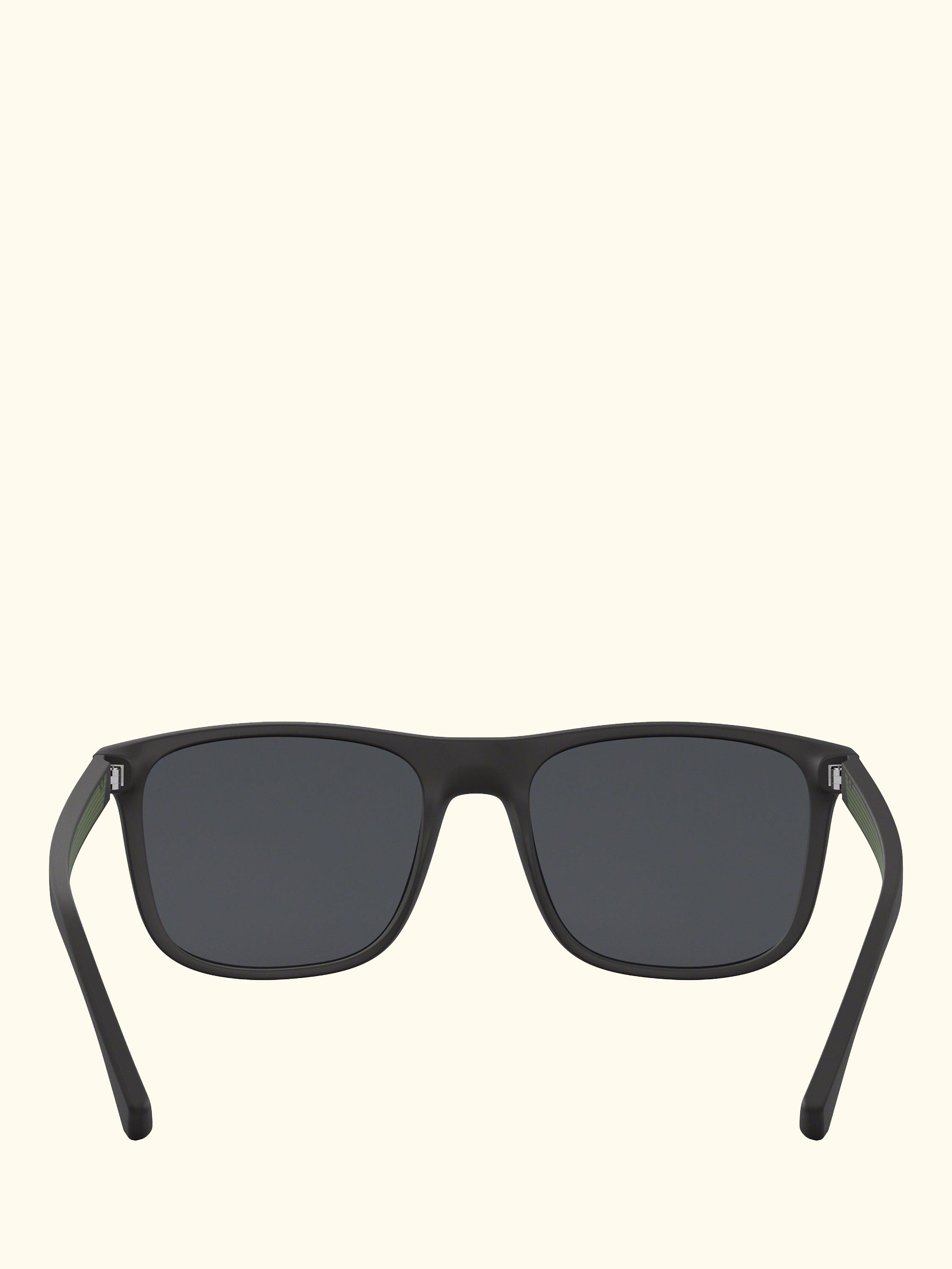 EA4129 Men's Square Sunglasses, Matte Black/Grey