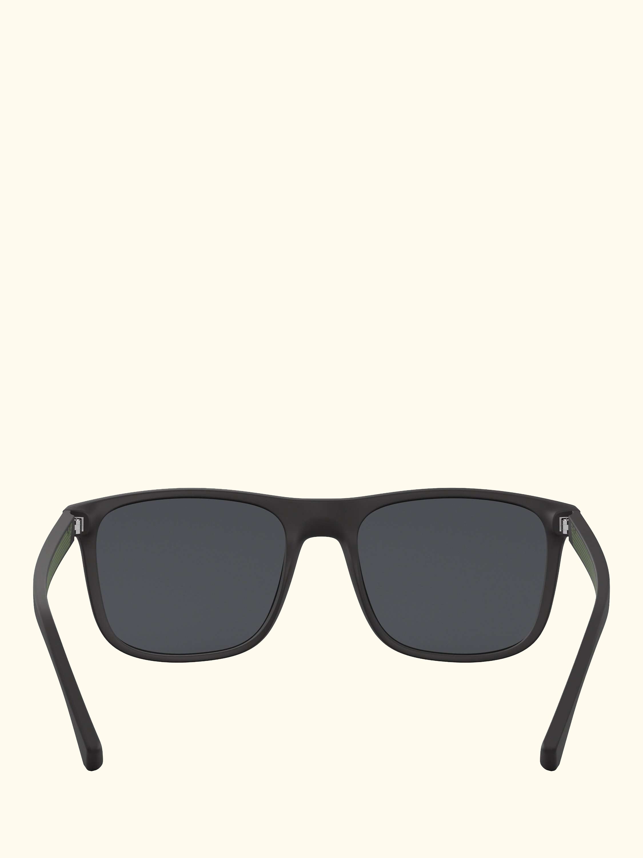 EA4129 Men's Square Sunglasses, Matte Black/Grey