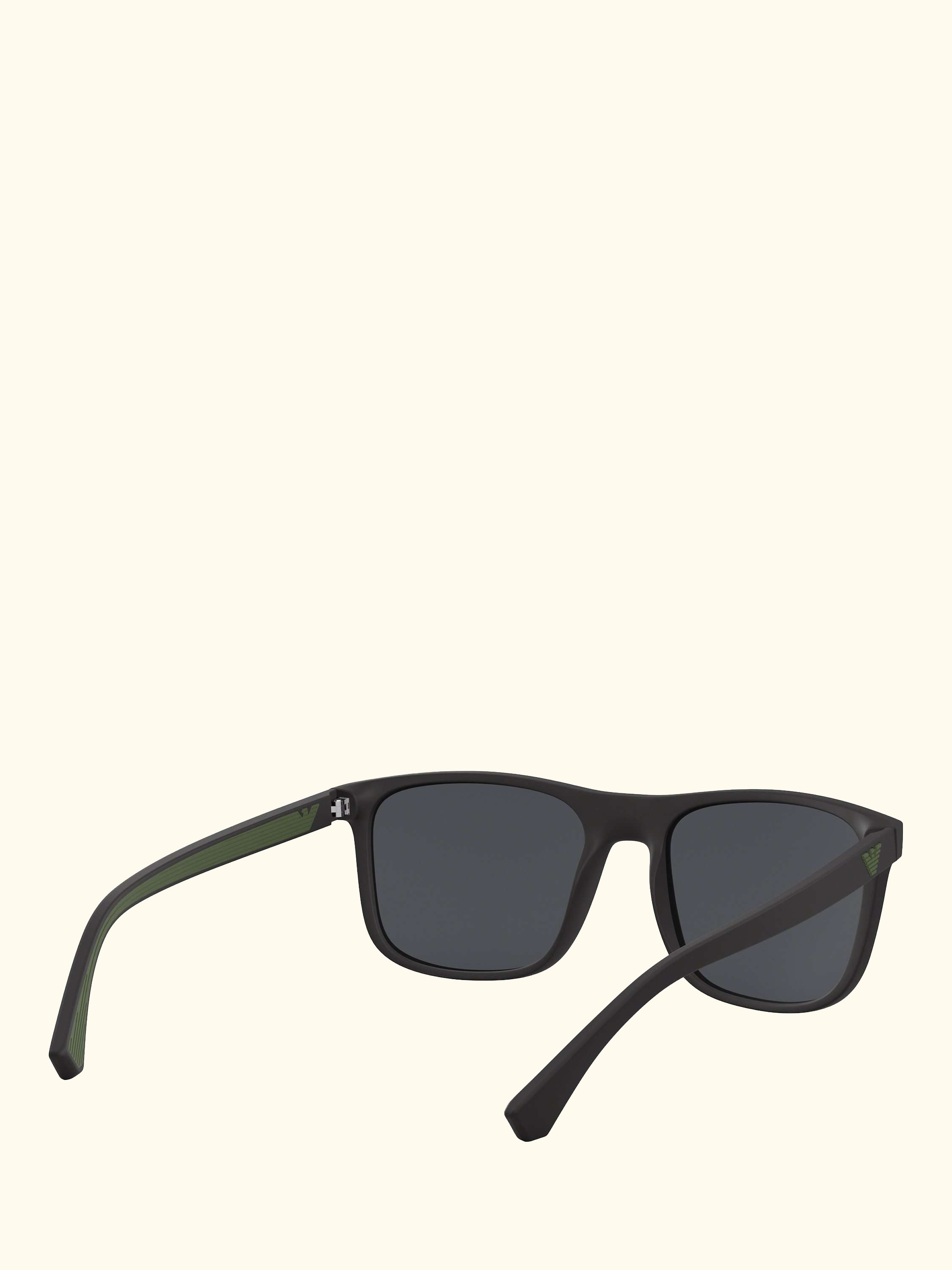 EA4129 Men's Square Sunglasses, Matte Black/Grey