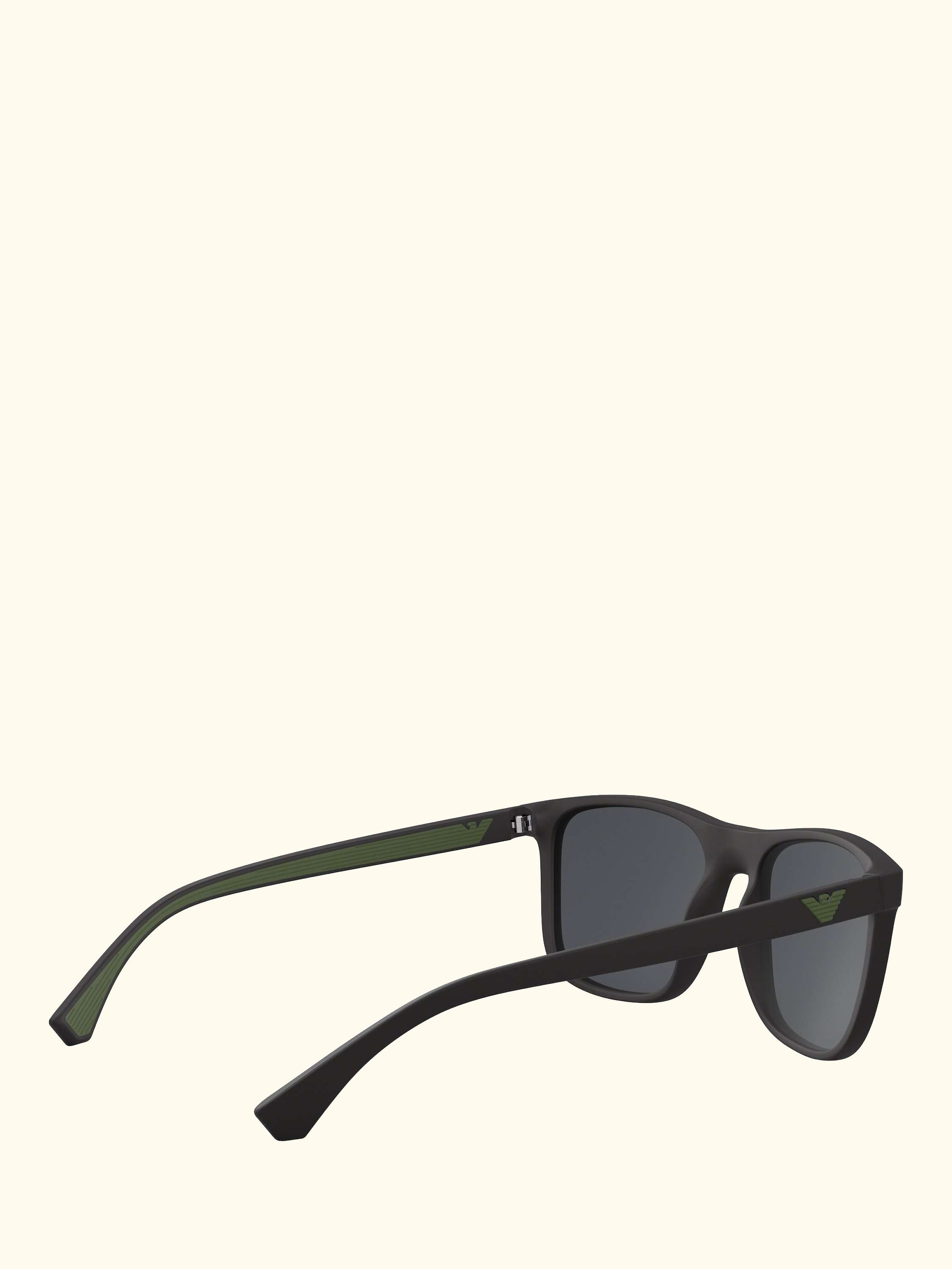 EA4129 Men's Square Sunglasses, Matte Black/Grey