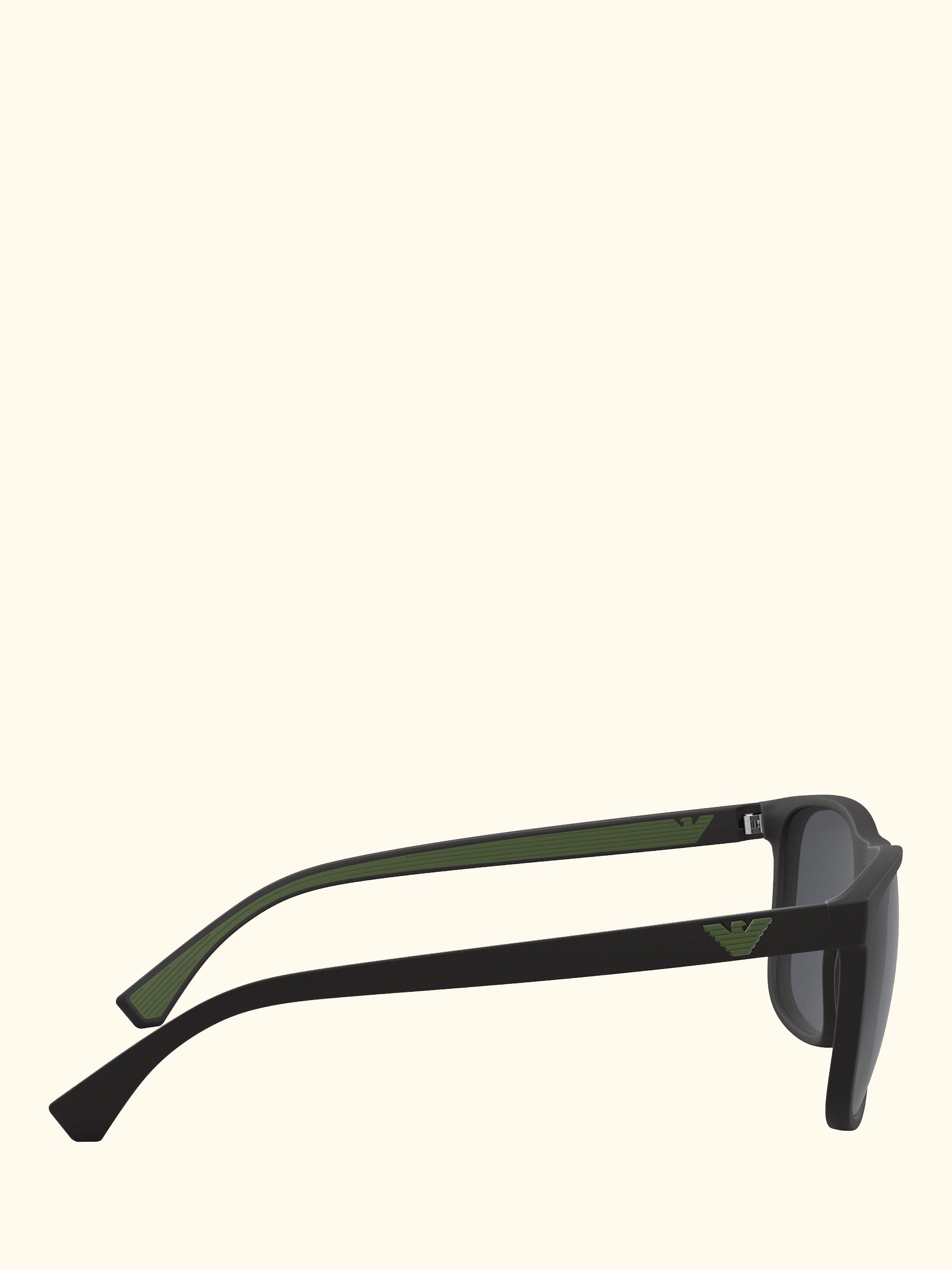 EA4129 Men's Square Sunglasses, Matte Black/Grey
