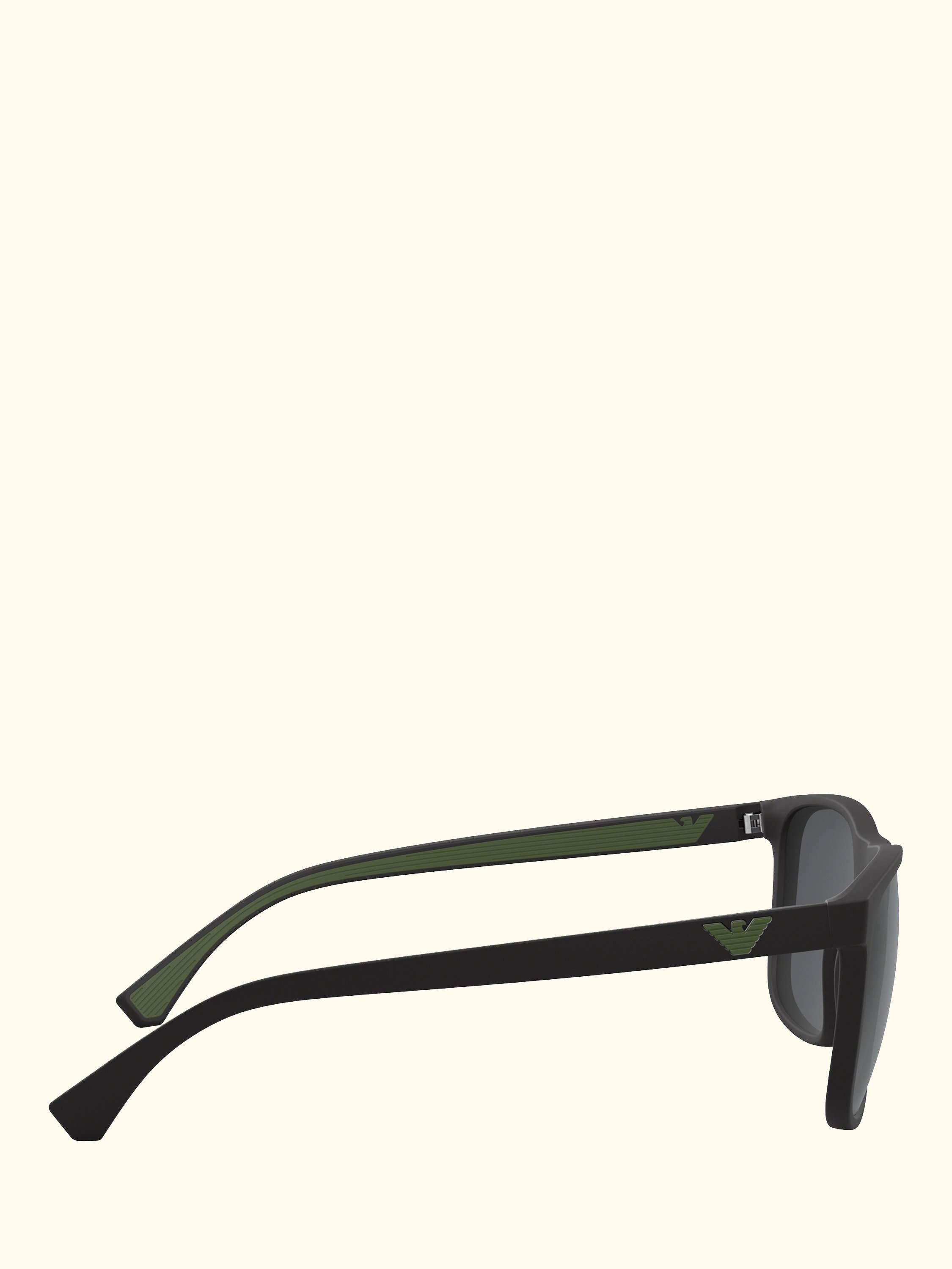 EA4129 Men's Square Sunglasses, Matte Black/Grey