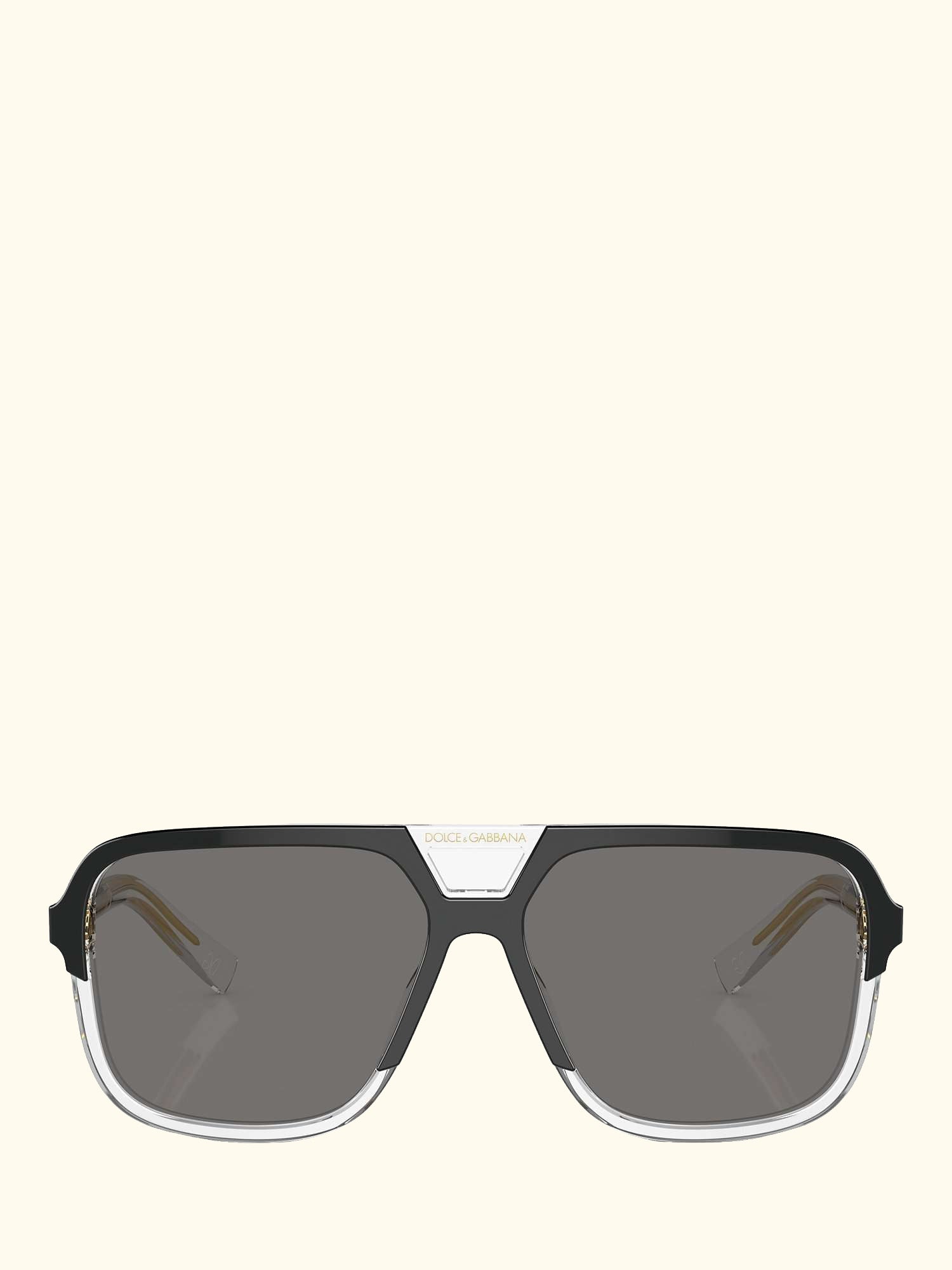 DG4354 Men's Polarised Square Sunglasses, Black Clear/Grey