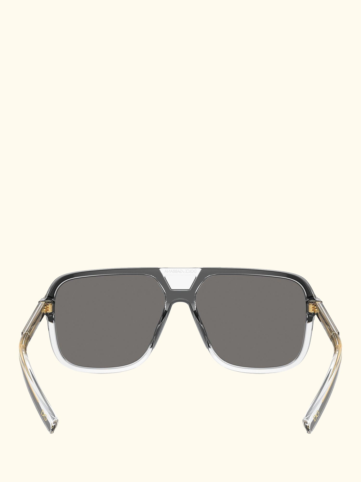 DG4354 Men's Polarised Square Sunglasses, Black Clear/Grey