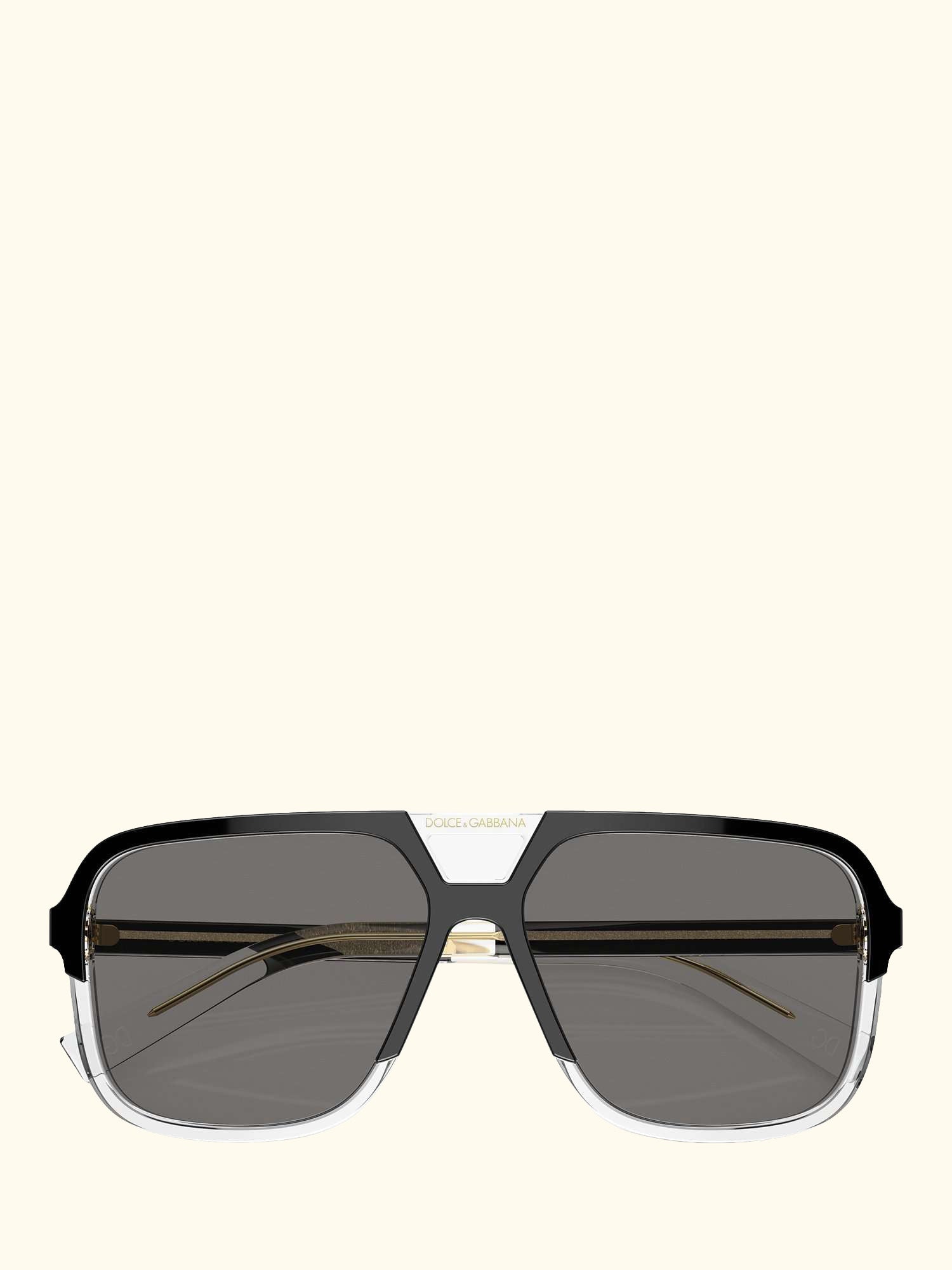 DG4354 Men's Polarised Square Sunglasses, Black Clear/Grey