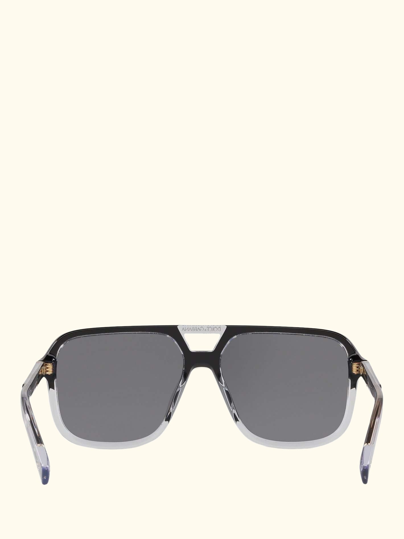 DG4354 Men's Polarised Square Sunglasses, Black Clear/Grey