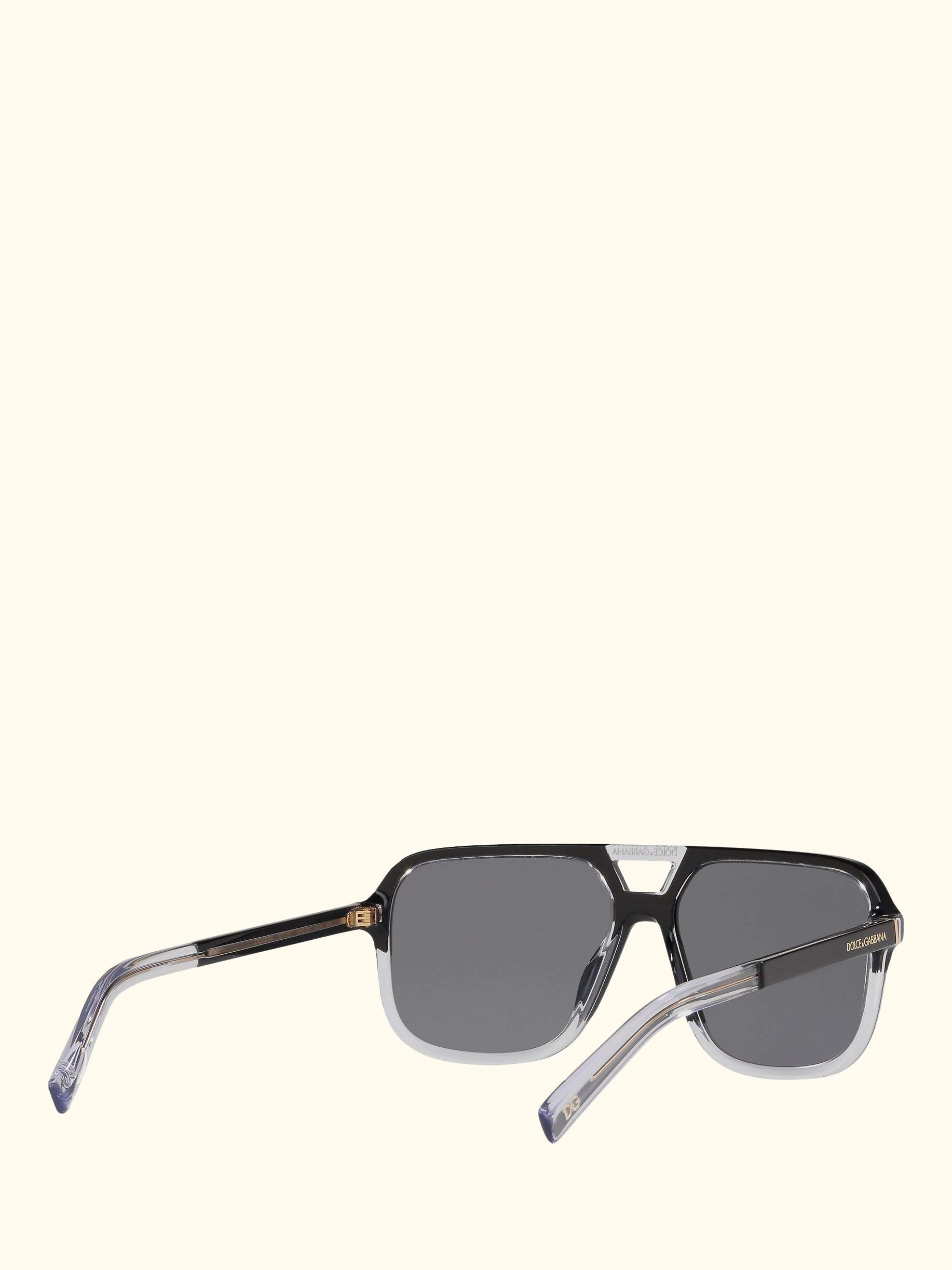 DG4354 Men's Polarised Square Sunglasses, Black Clear/Grey