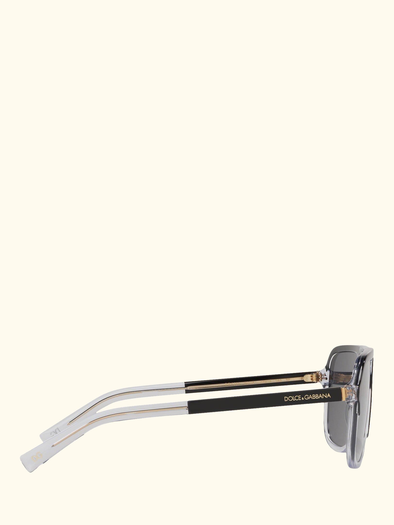 DG4354 Men's Polarised Square Sunglasses, Black Clear/Grey