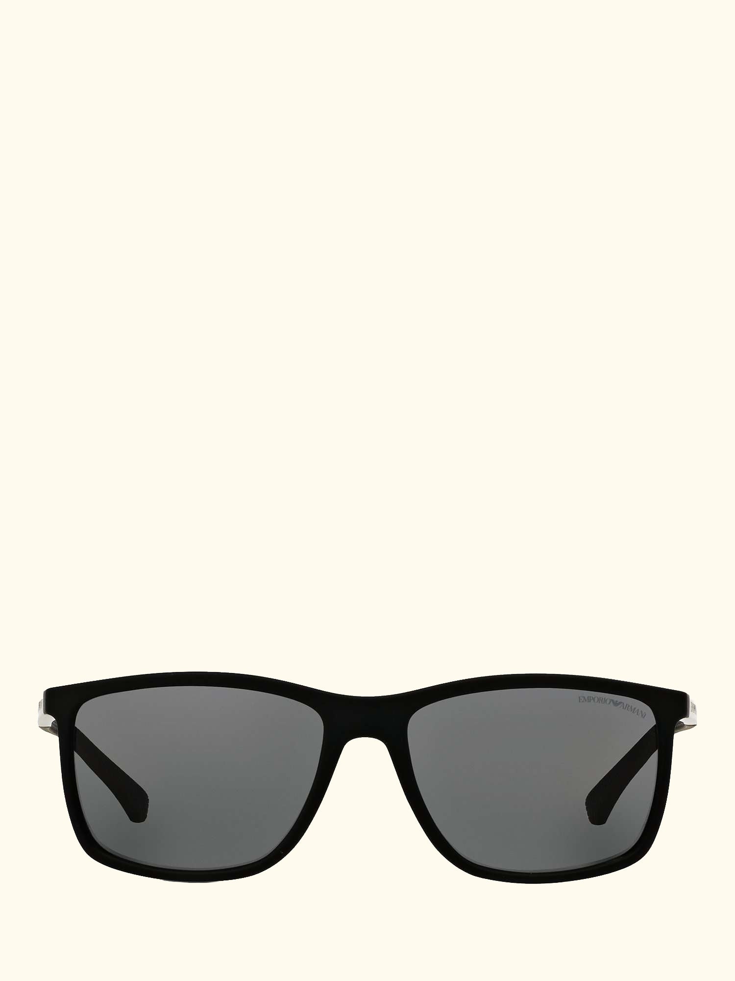 EA4058 Women's Polarised Rectangular Sunglasses, Matte Black/Grey
