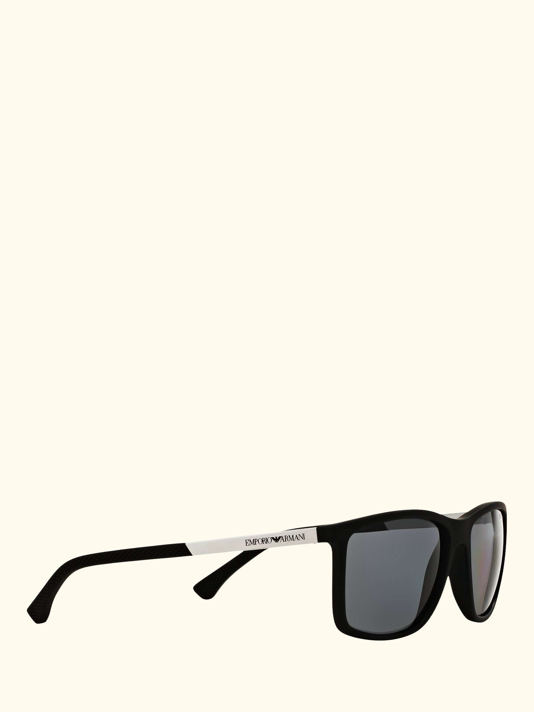 EA4058 Women's Polarised Rectangular Sunglasses, Matte Black/Grey
