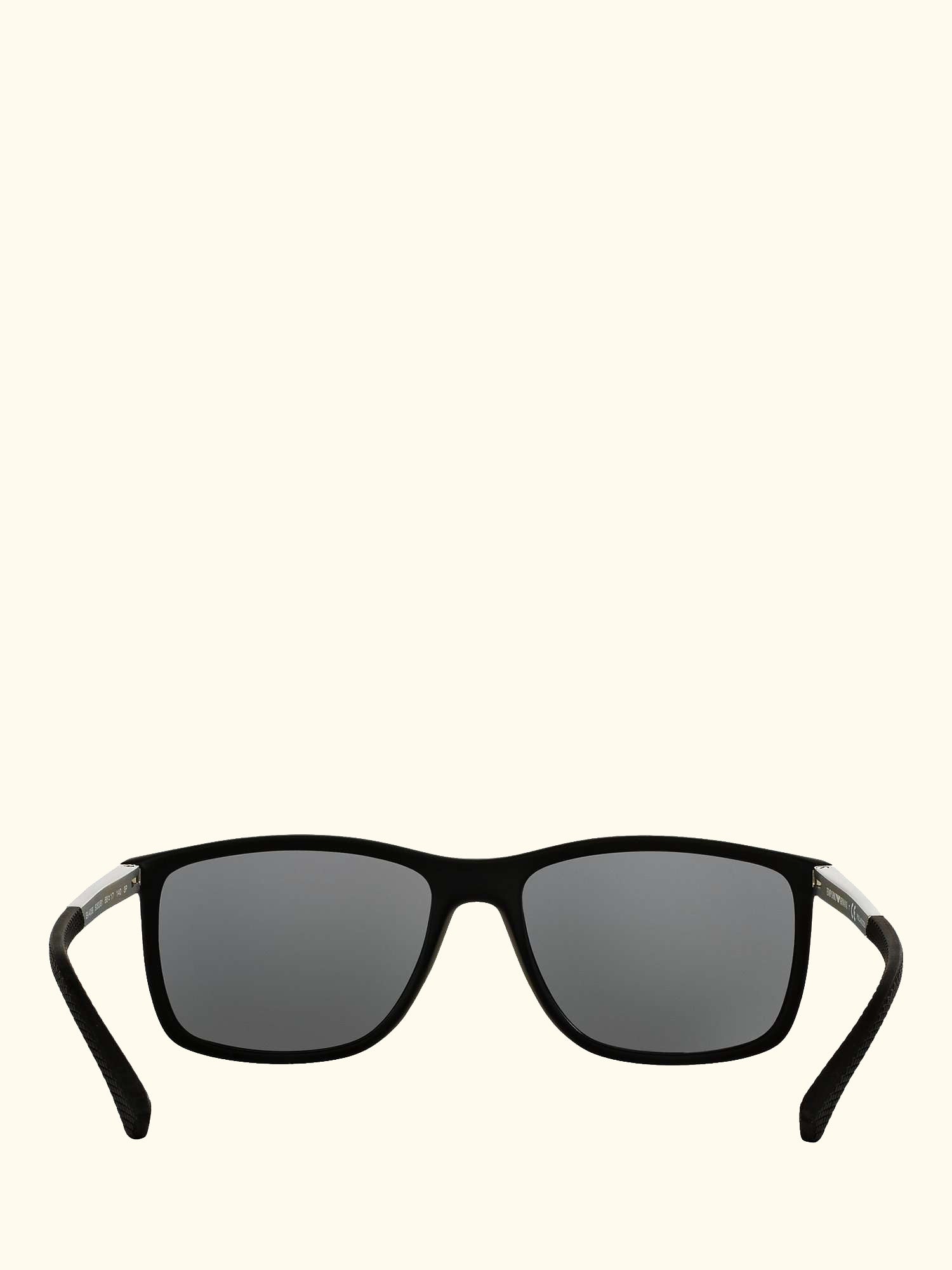 EA4058 Women's Polarised Rectangular Sunglasses, Matte Black/Grey