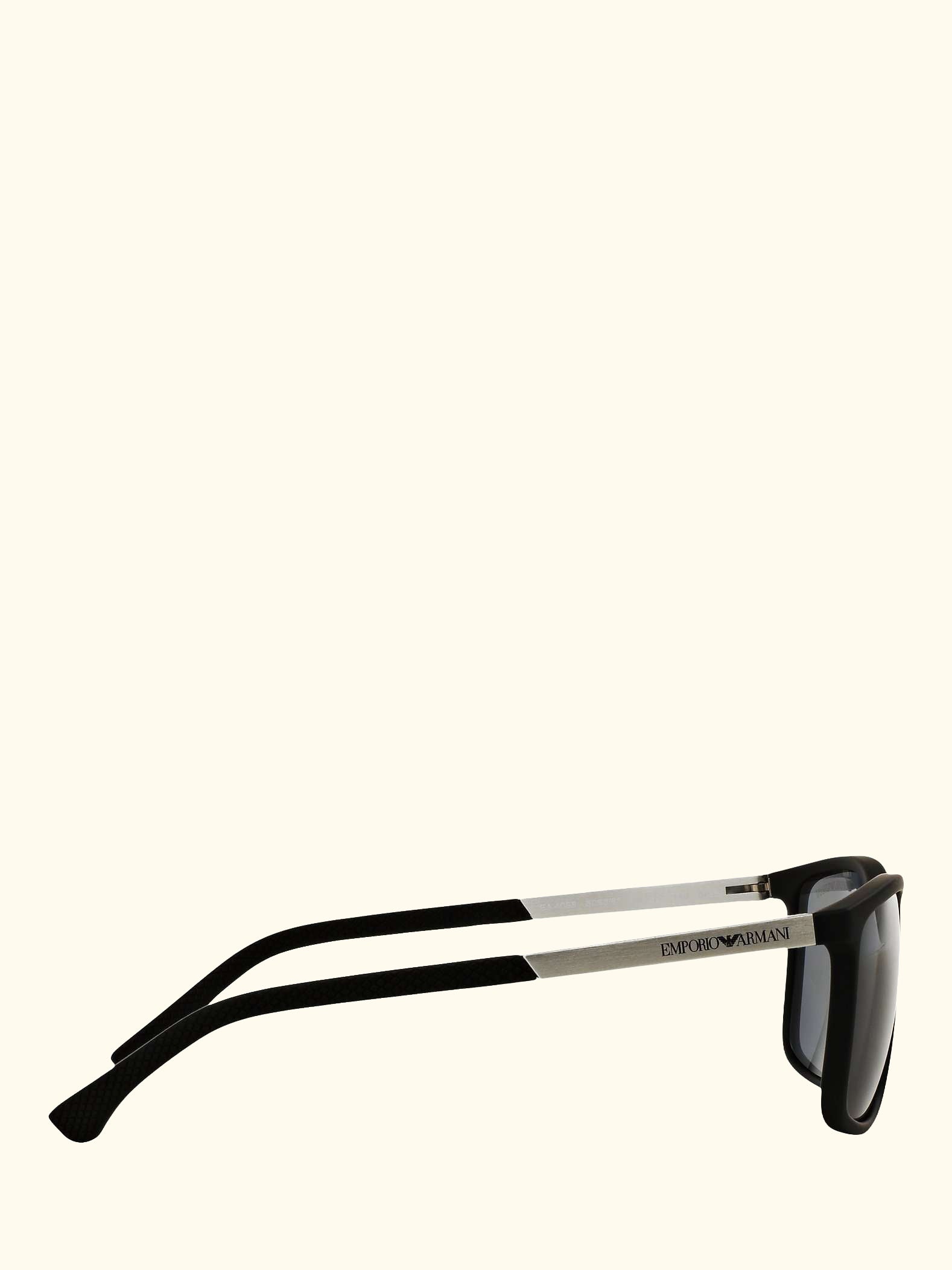 EA4058 Women's Polarised Rectangular Sunglasses, Matte Black/Grey