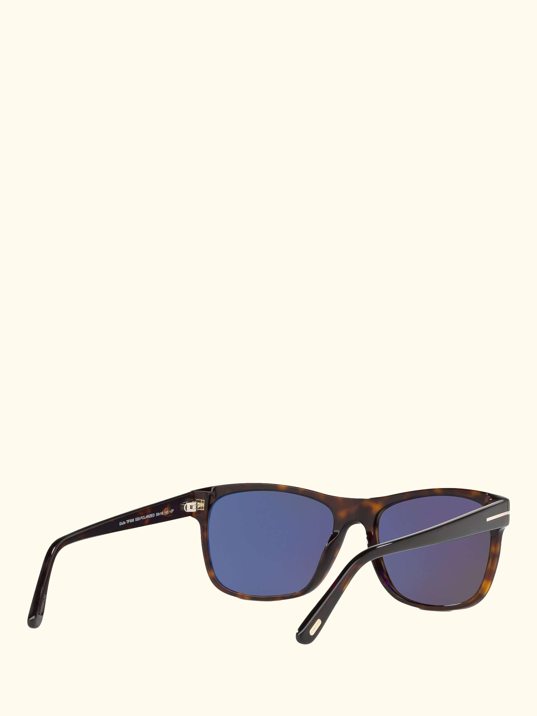 FT0698 Men's Giulio Polarised Square Sunglasses, Tortoise/Grey