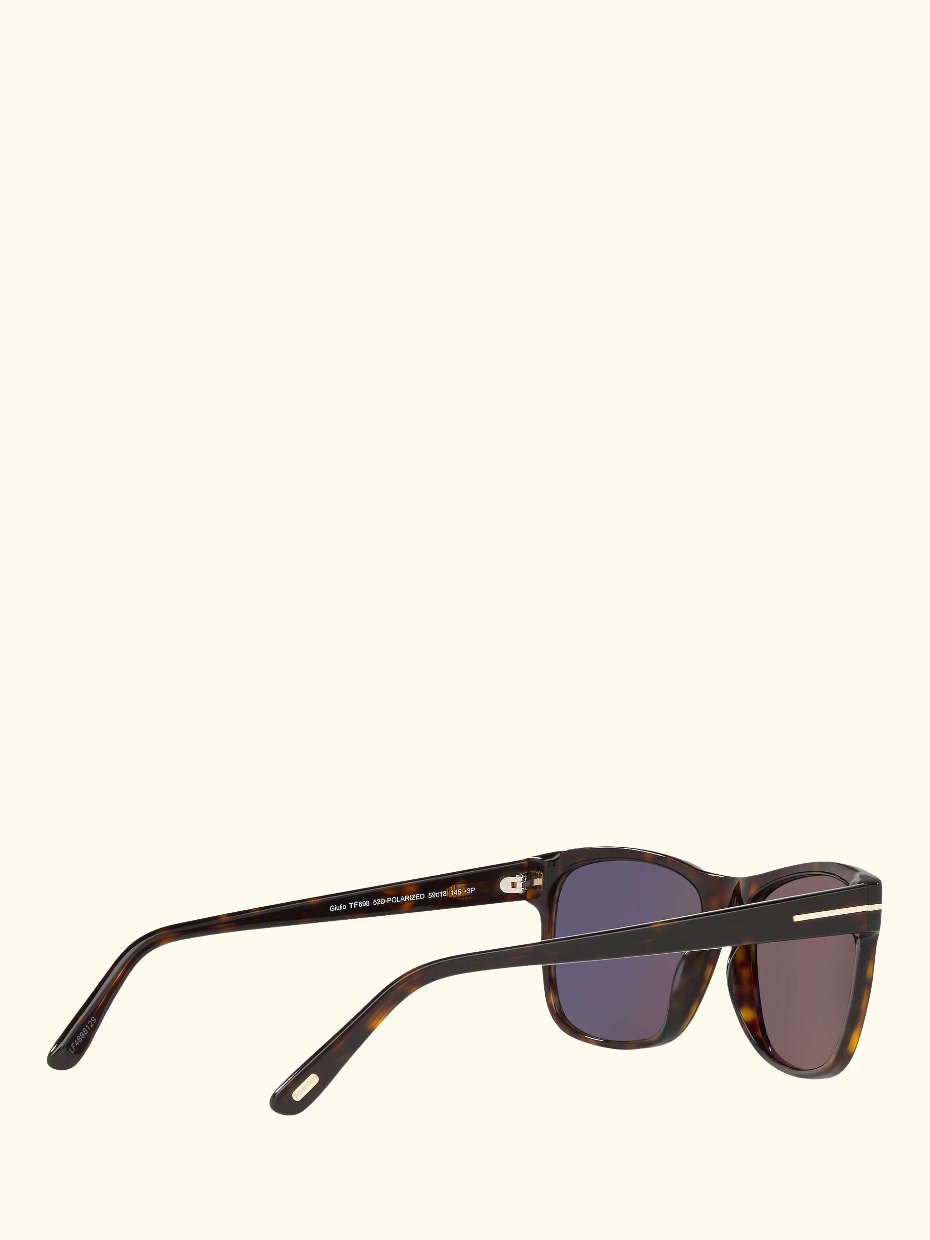 FT0698 Men's Giulio Polarised Square Sunglasses, Tortoise/Grey