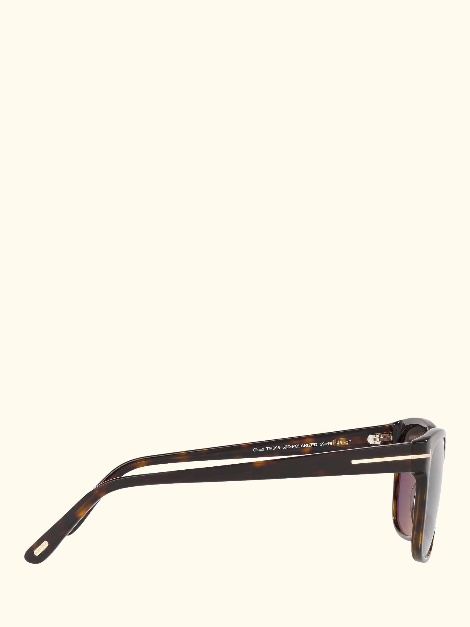 FT0698 Men's Giulio Polarised Square Sunglasses, Tortoise/Grey