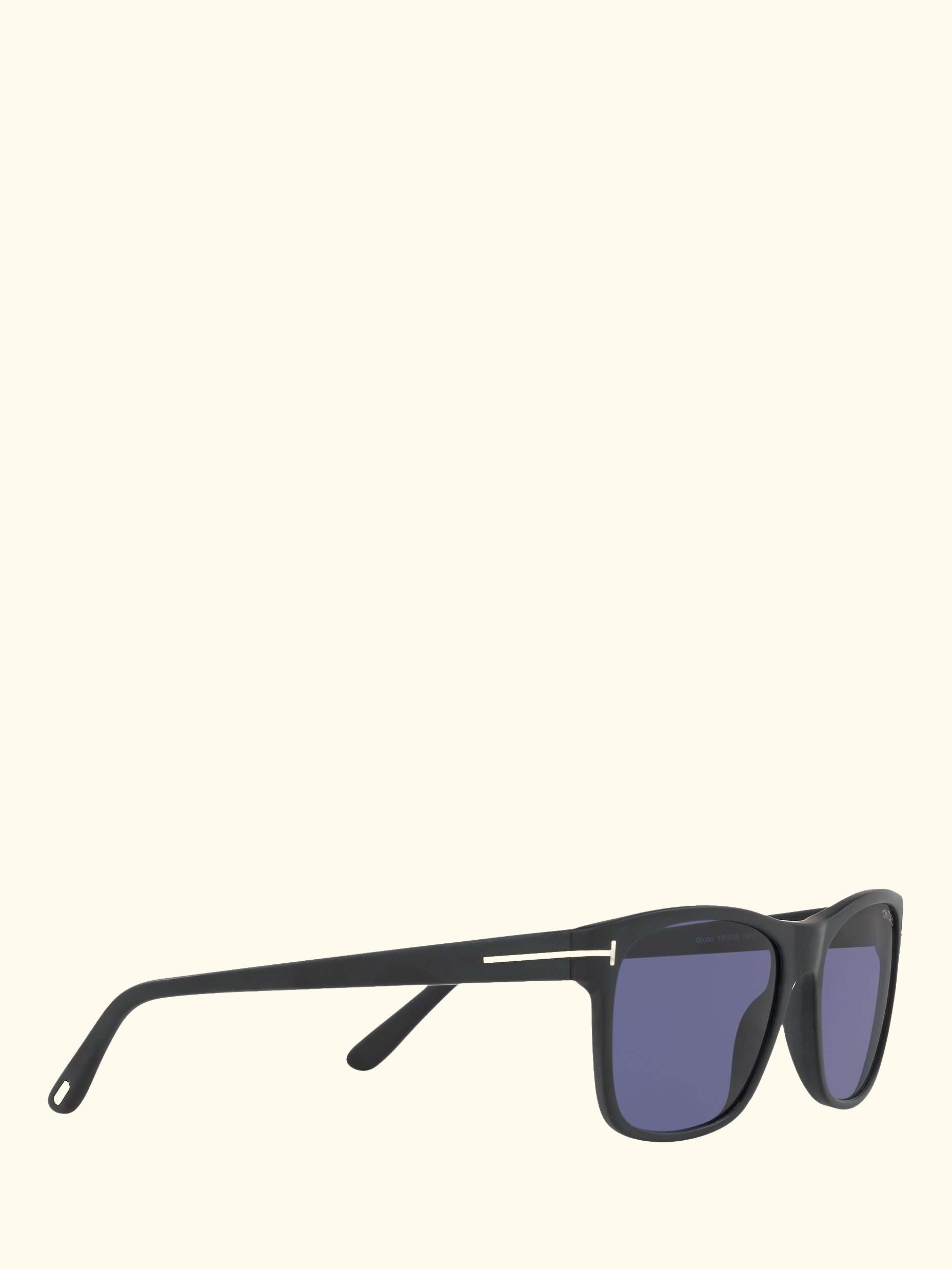 FT0698 Men's Giulio Polarised Square Sunglasses, Matte Black/Blue