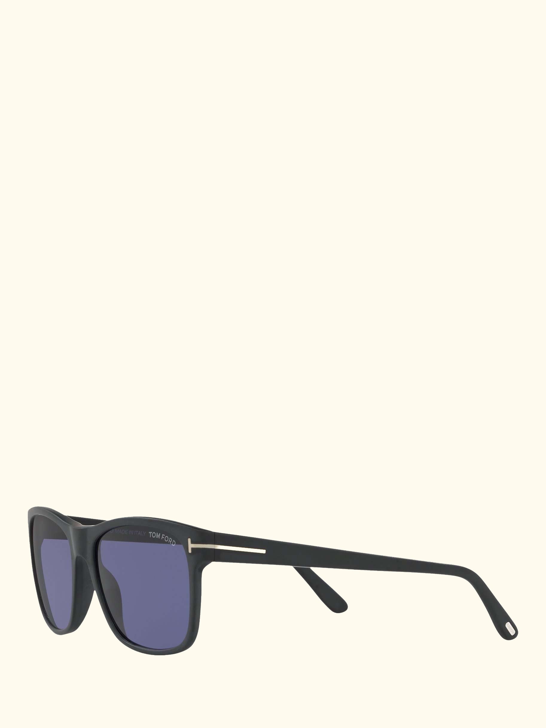 FT0698 Men's Giulio Polarised Square Sunglasses, Matte Black/Blue