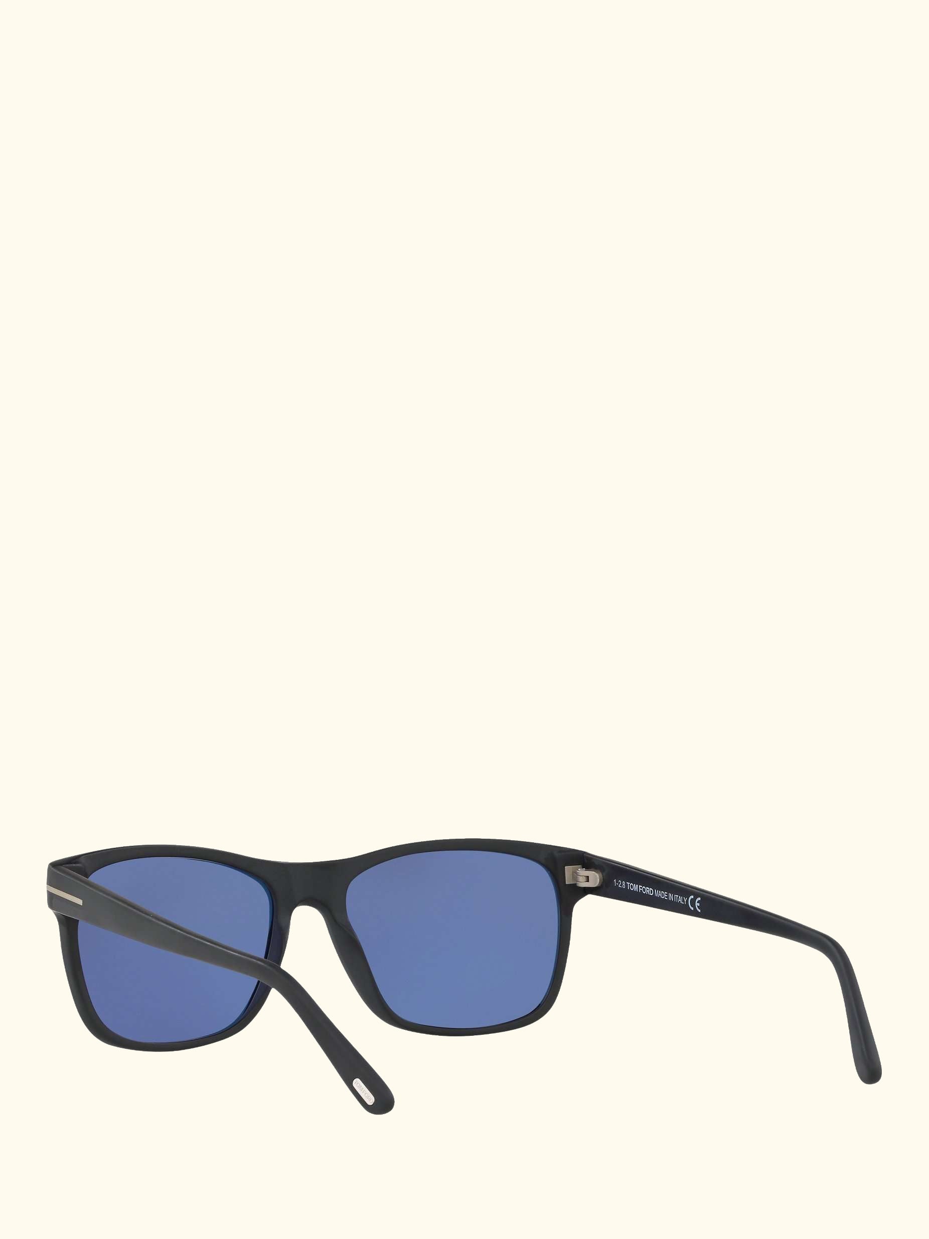 FT0698 Men's Giulio Polarised Square Sunglasses, Matte Black/Blue