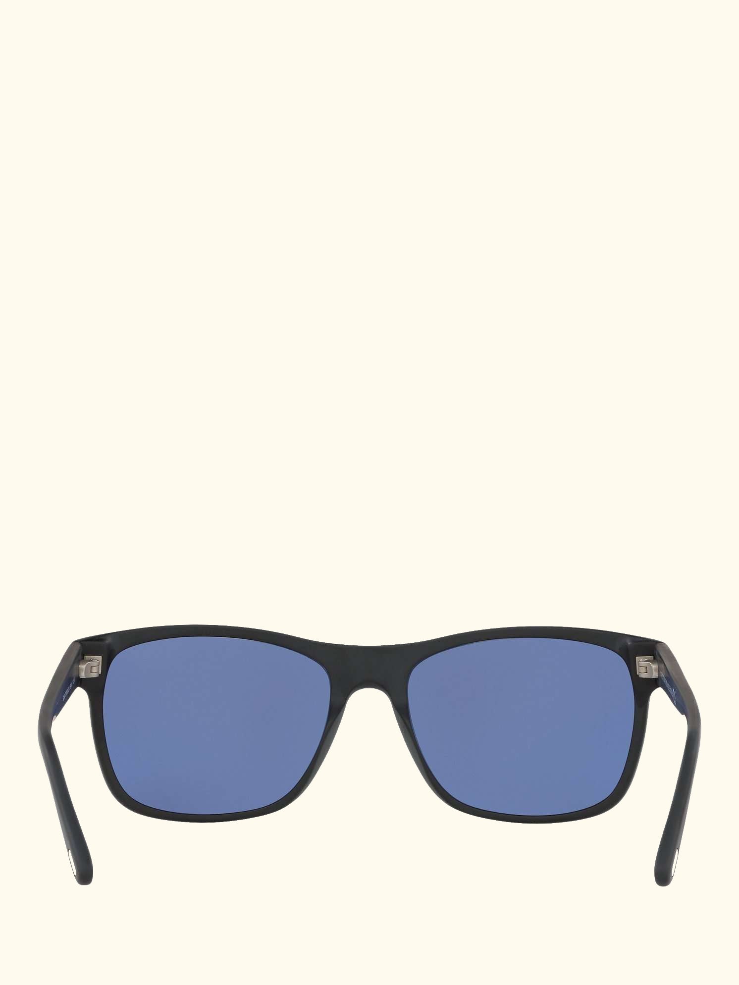 FT0698 Men's Giulio Polarised Square Sunglasses, Matte Black/Blue