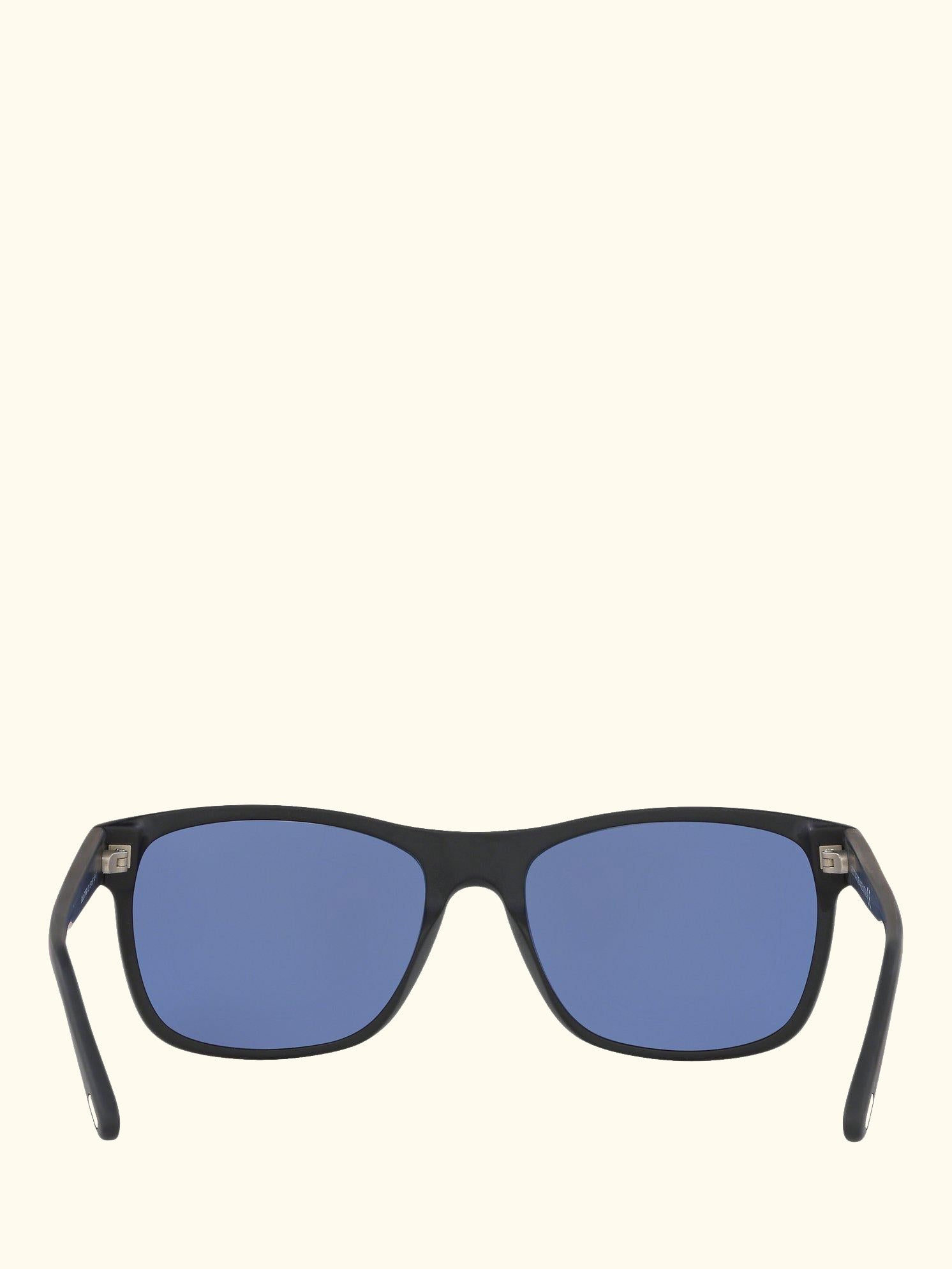 FT0698 Men's Giulio Polarised Square Sunglasses, Matte Black/Blue