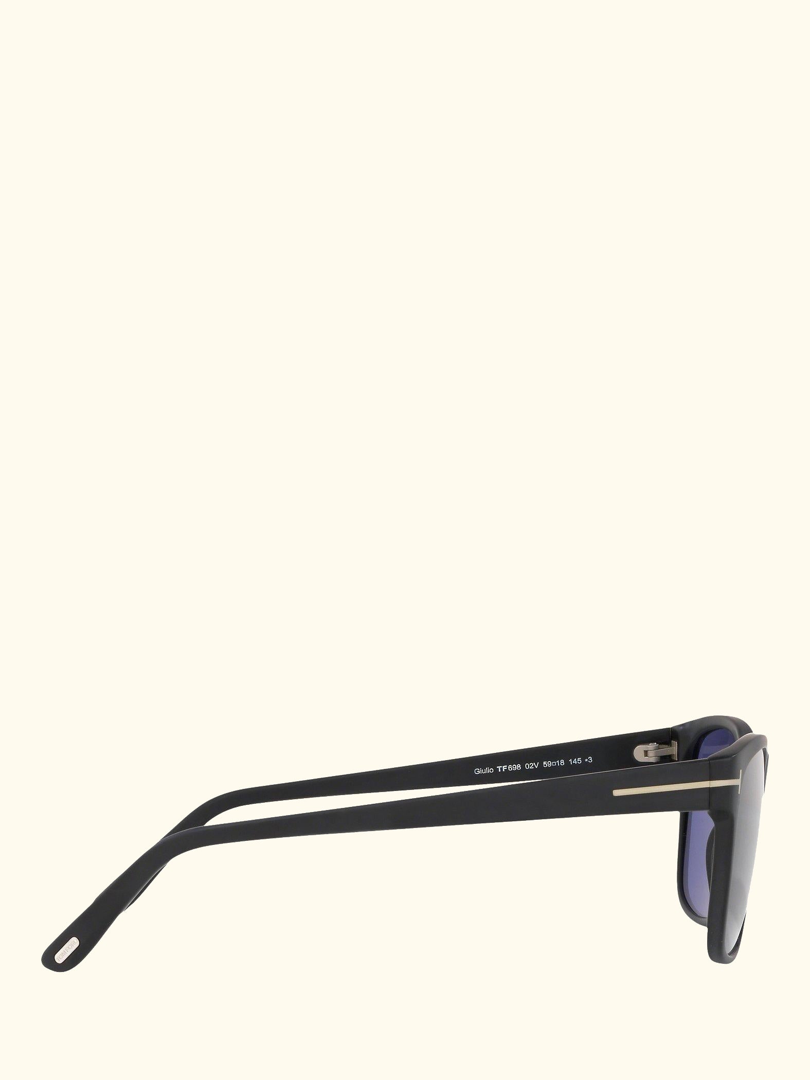 FT0698 Men's Giulio Polarised Square Sunglasses, Matte Black/Blue