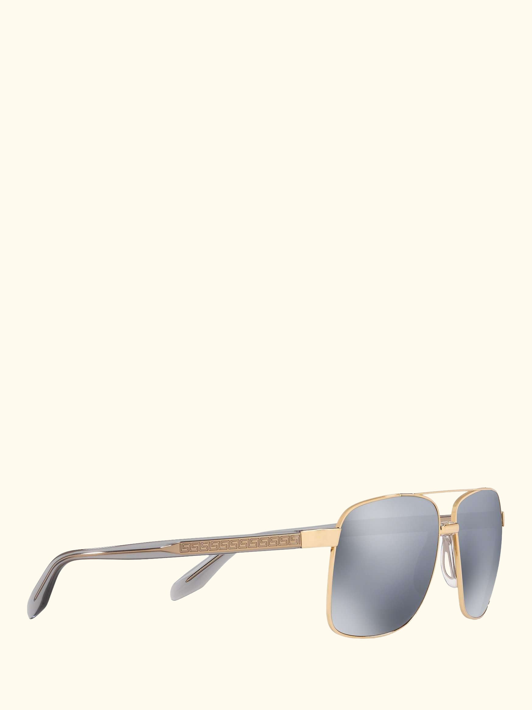VE2174 Men's Polarised Square Sunglasses, Gold/Mirror Grey