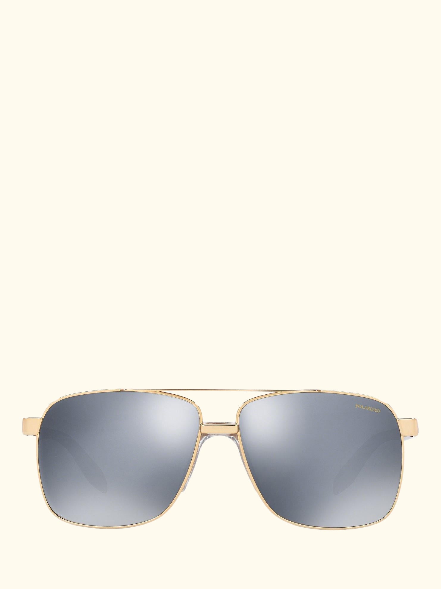 VE2174 Men's Polarised Square Sunglasses, Gold/Mirror Grey
