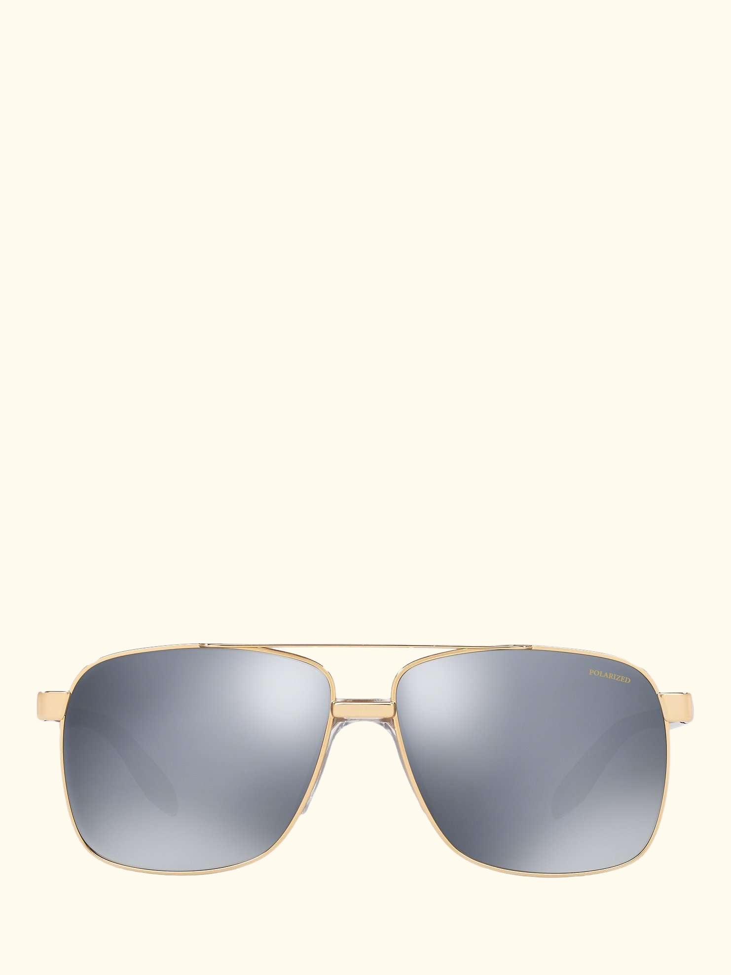 VE2174 Men's Polarised Square Sunglasses, Gold/Mirror Grey