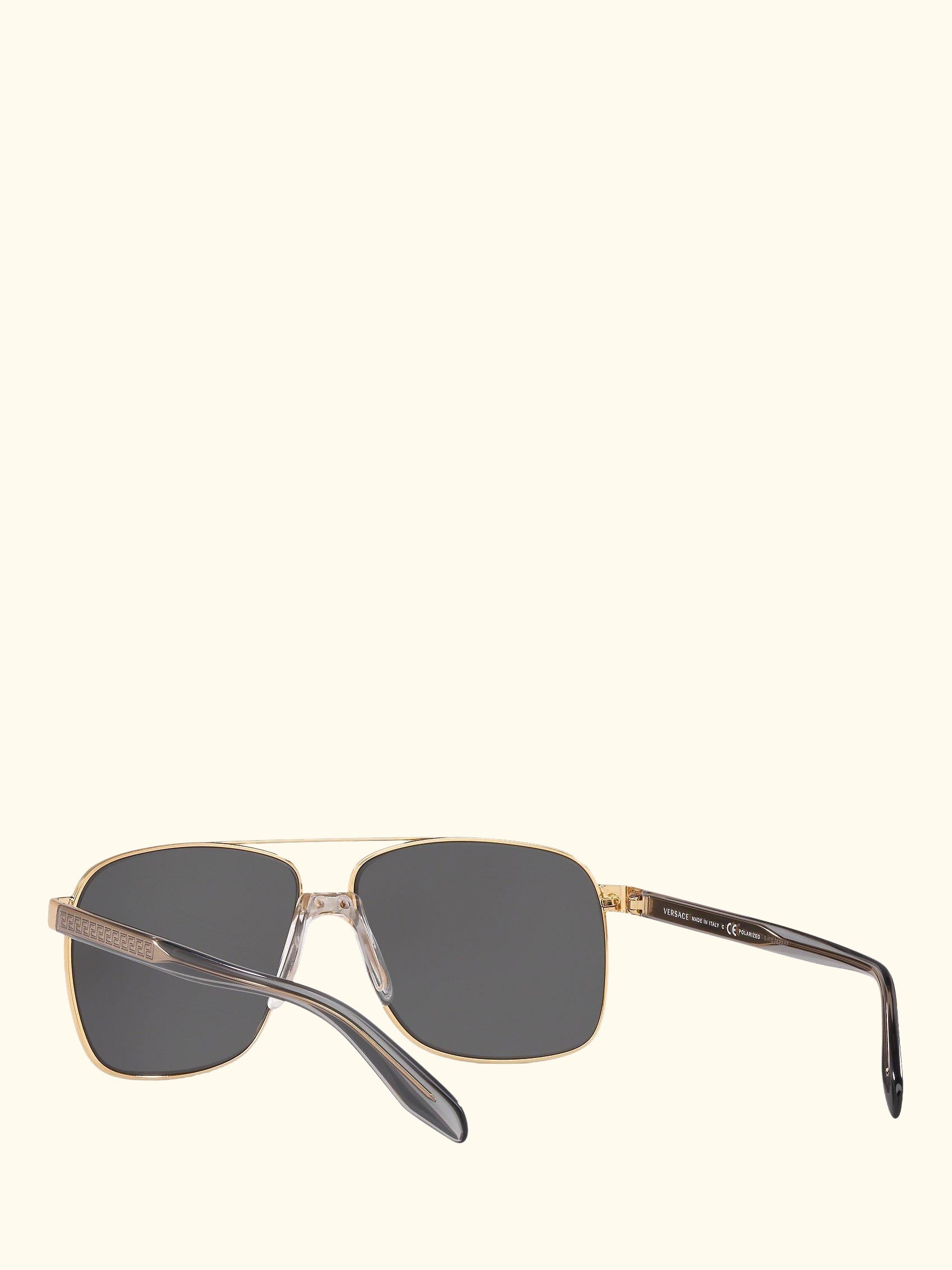 VE2174 Men's Polarised Square Sunglasses, Gold/Mirror Grey