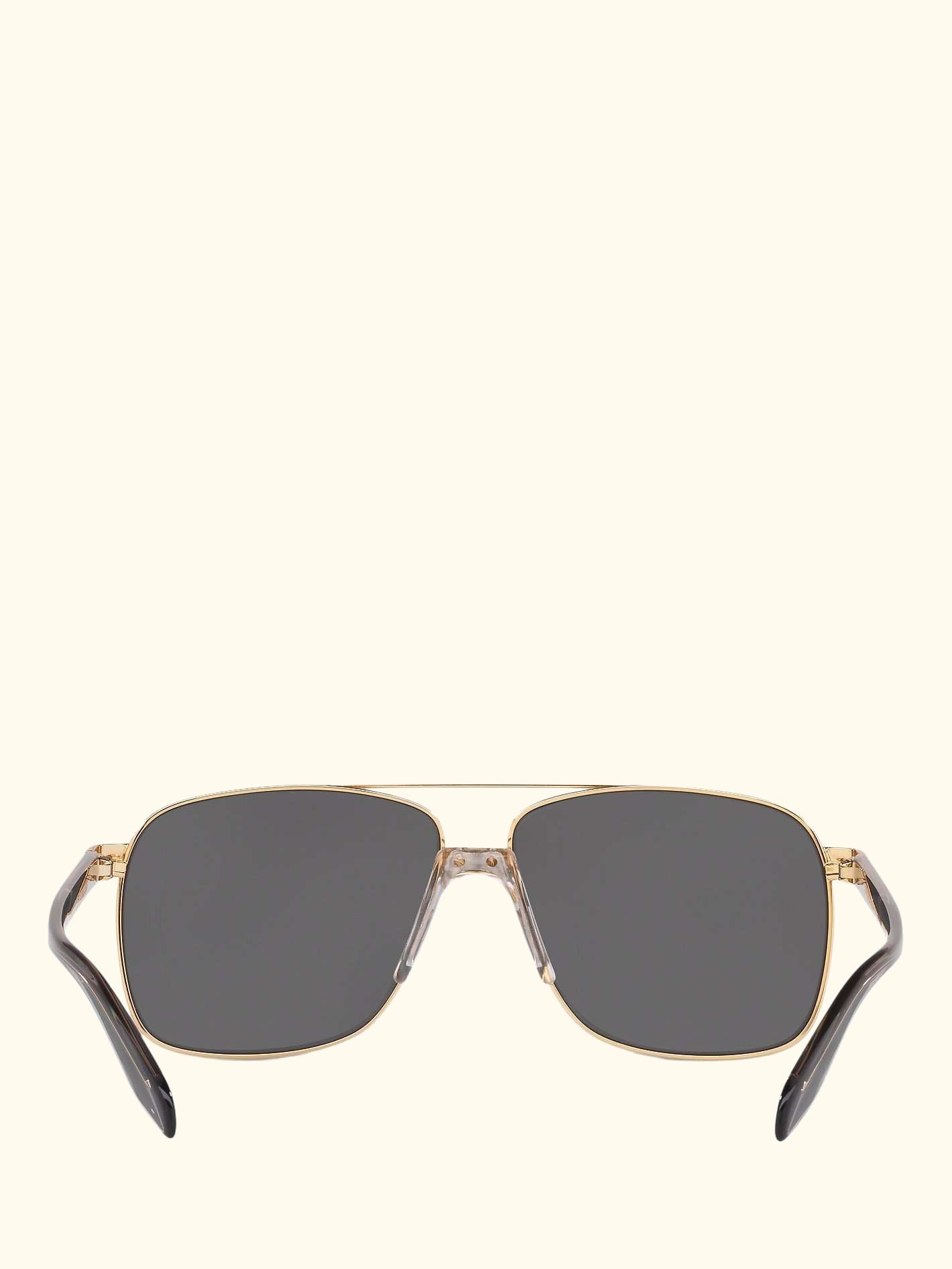 VE2174 Men's Polarised Square Sunglasses, Gold/Mirror Grey