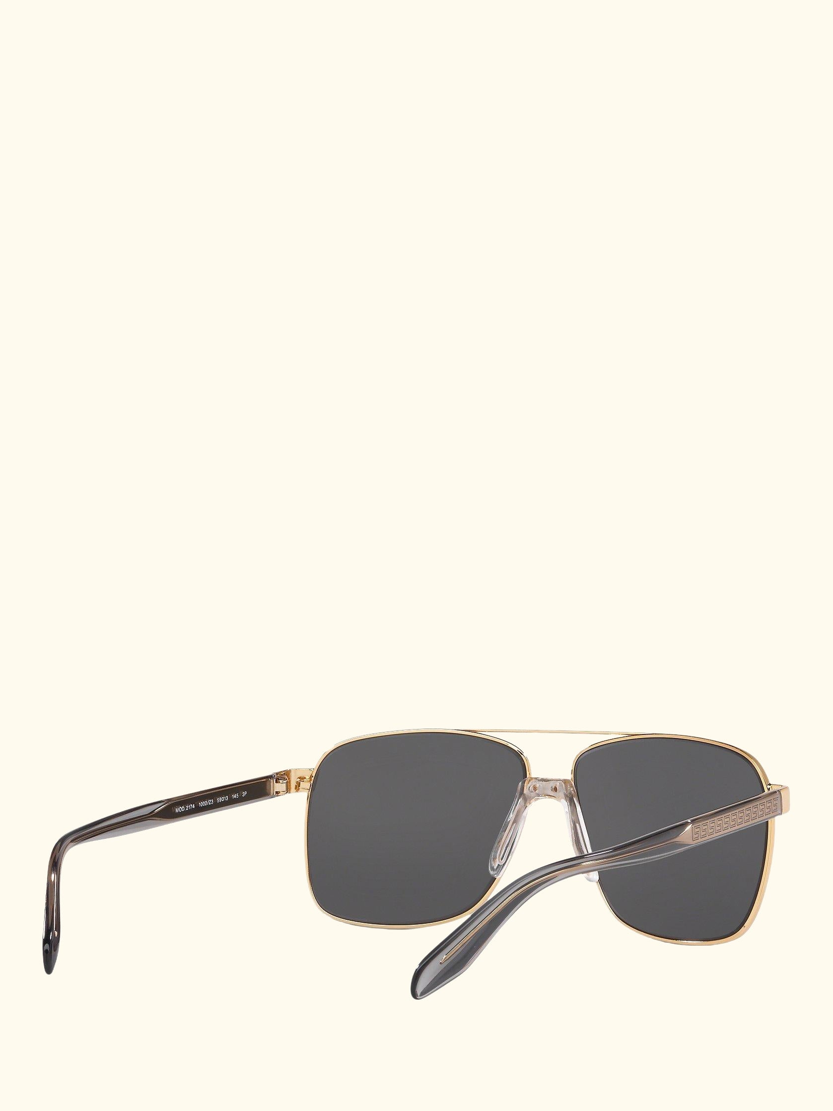 VE2174 Men's Polarised Square Sunglasses, Gold/Mirror Grey