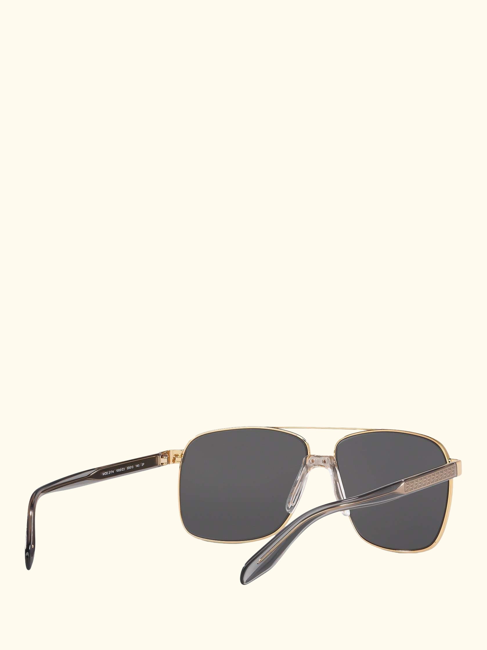 VE2174 Men's Polarised Square Sunglasses, Gold/Mirror Grey