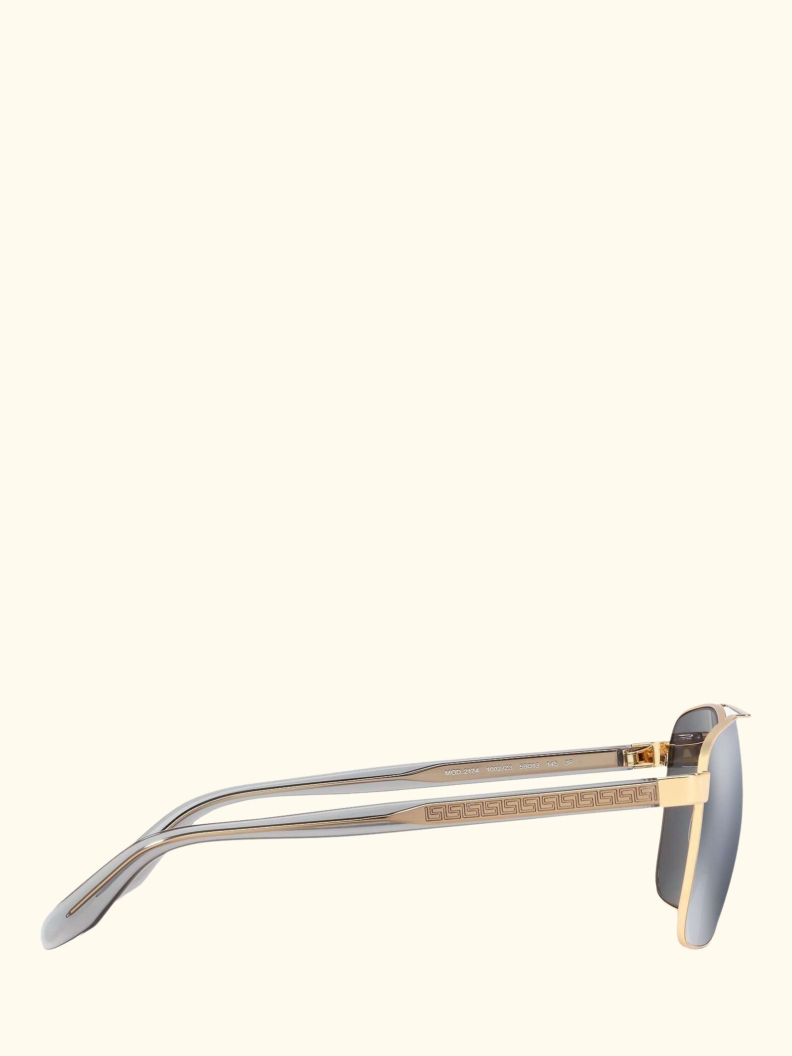 VE2174 Men's Polarised Square Sunglasses, Gold/Mirror Grey