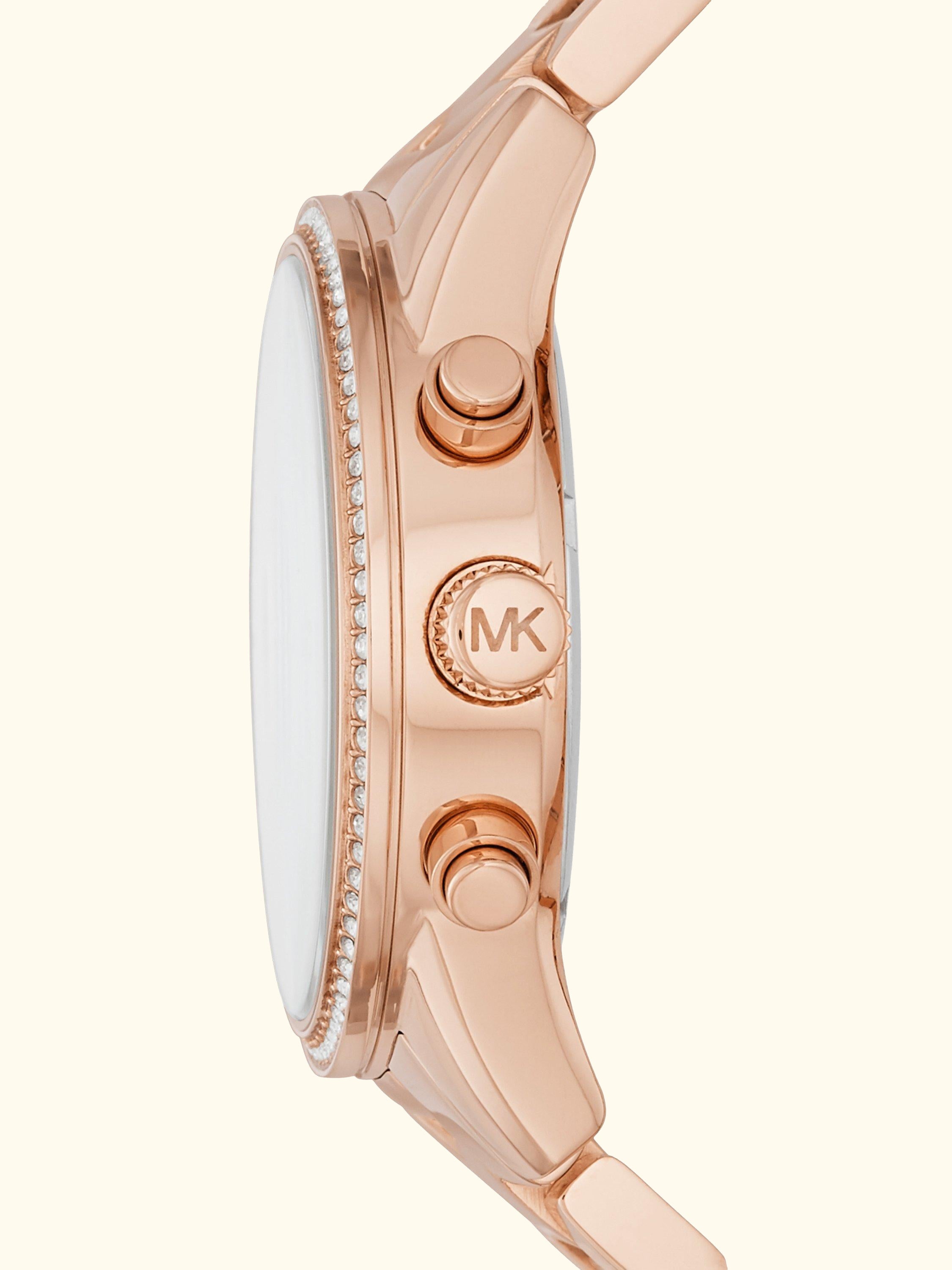 Women's Bryant Crystal Date Chronograph Bracelet Strap Watch, Rose Gold MK6357