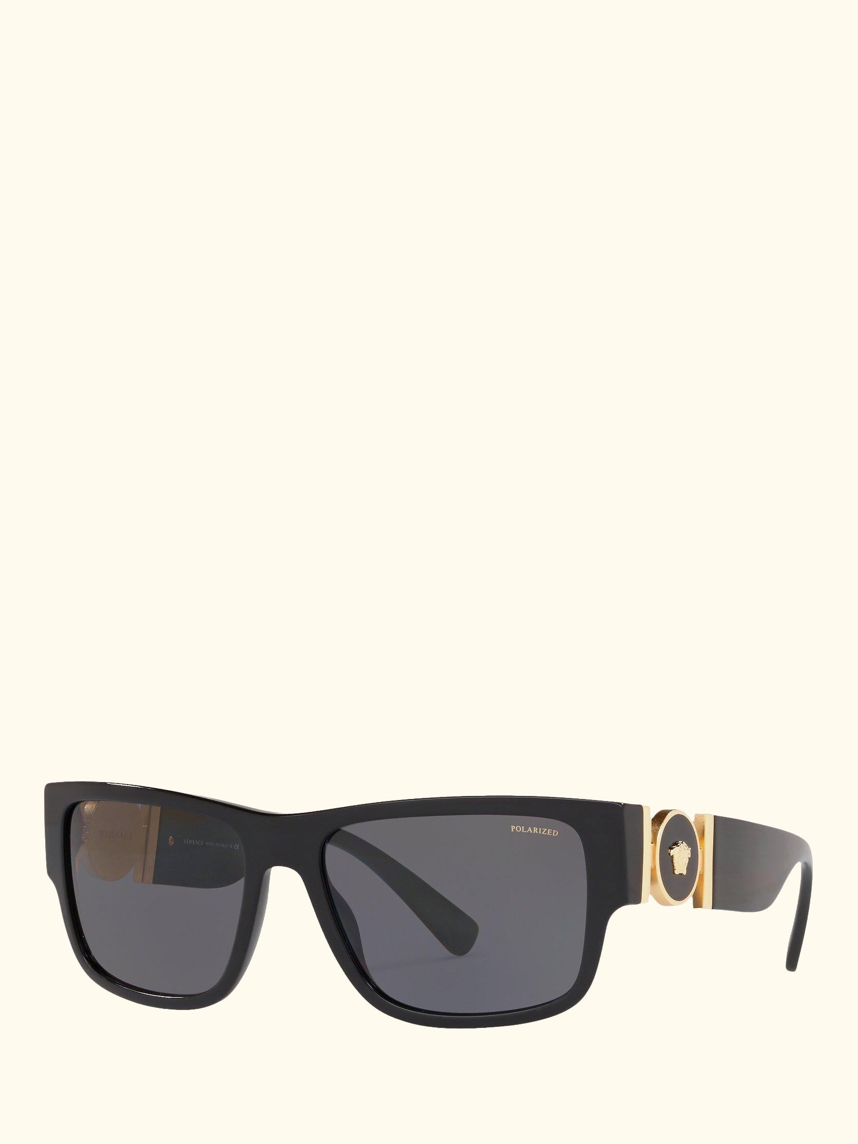 VE4369 Women's Polarised Square Sunglasses, Black/Grey