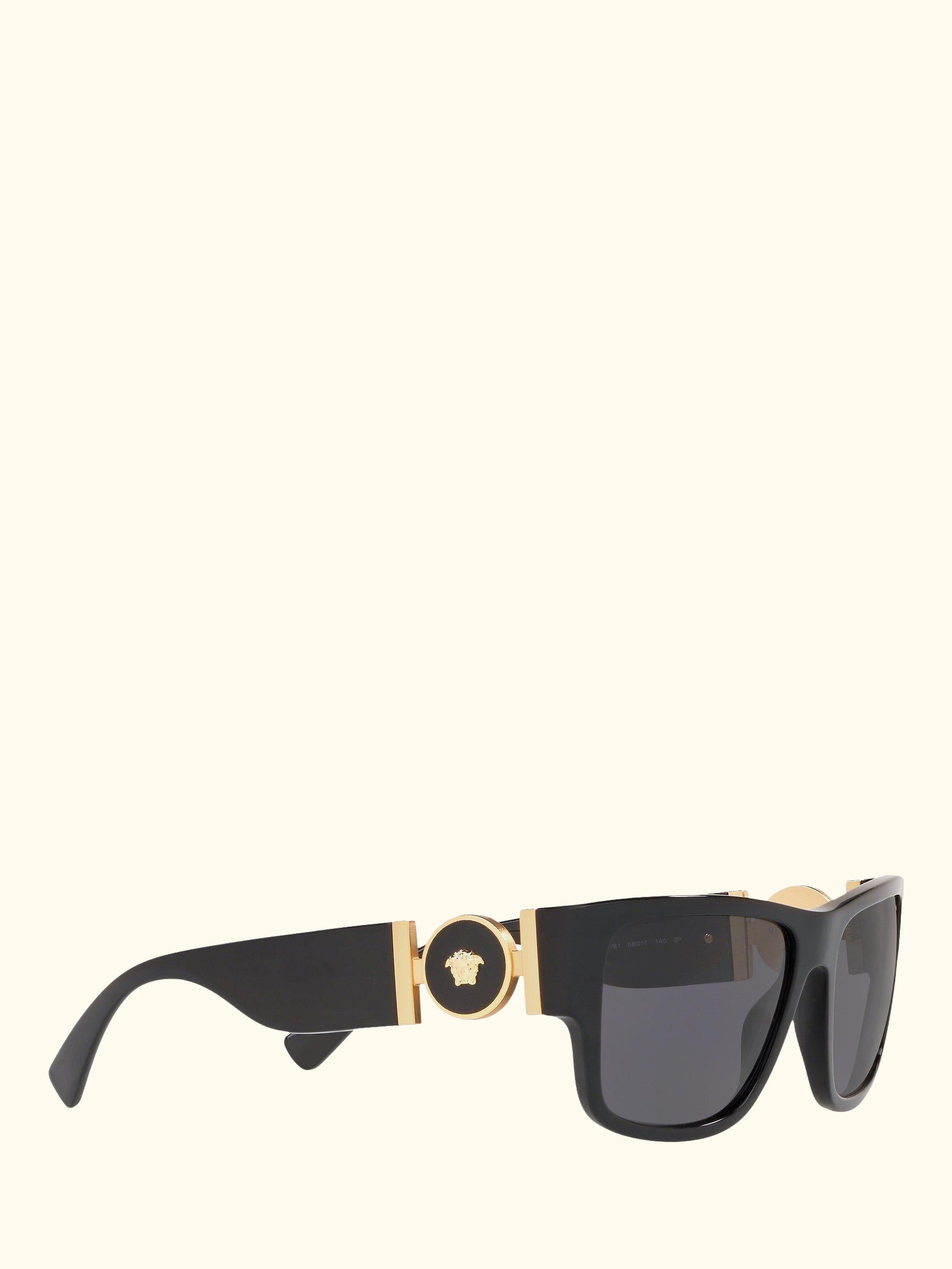 VE4369 Women's Polarised Square Sunglasses, Black/Grey