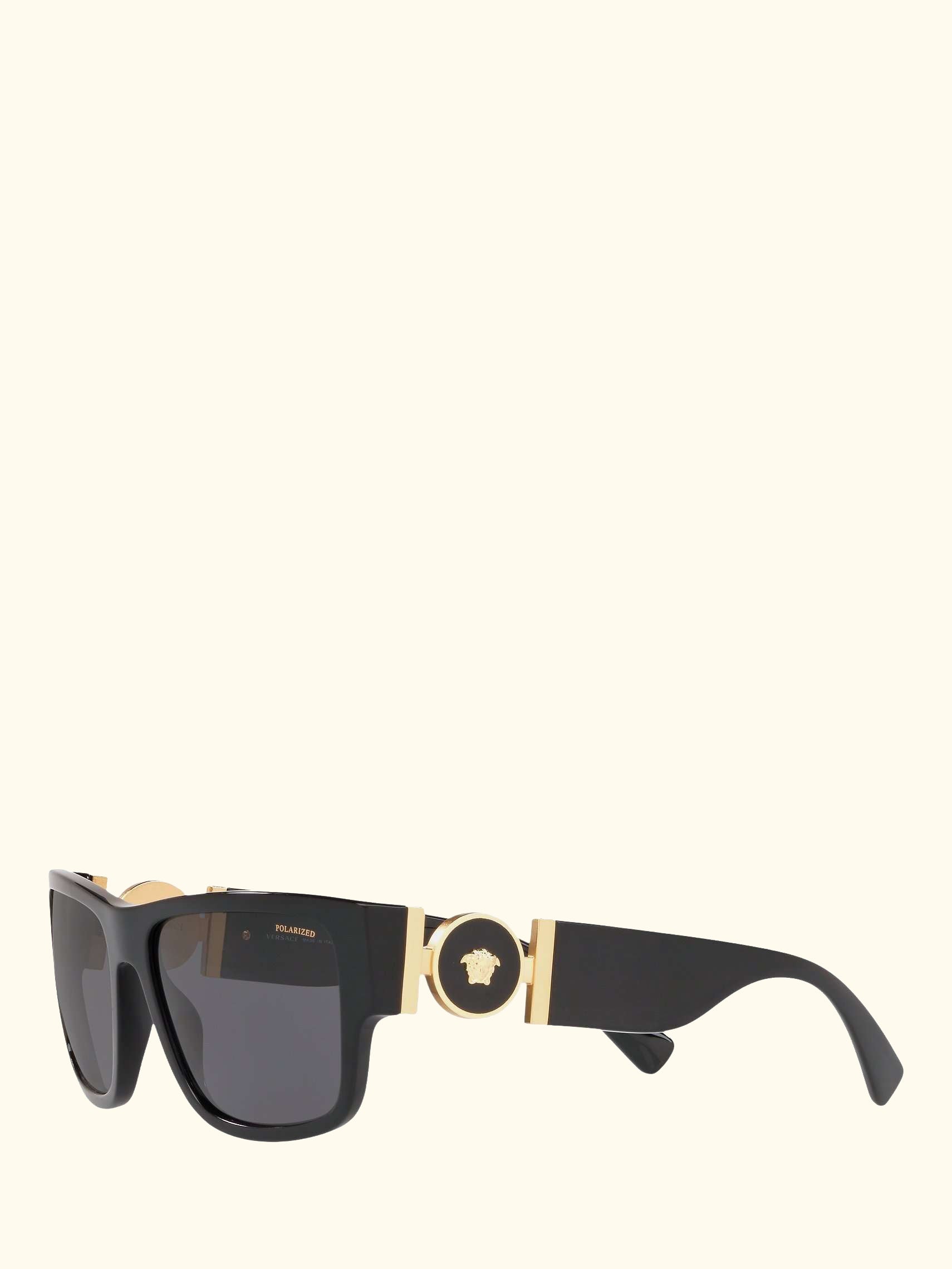VE4369 Women's Polarised Square Sunglasses, Black/Grey