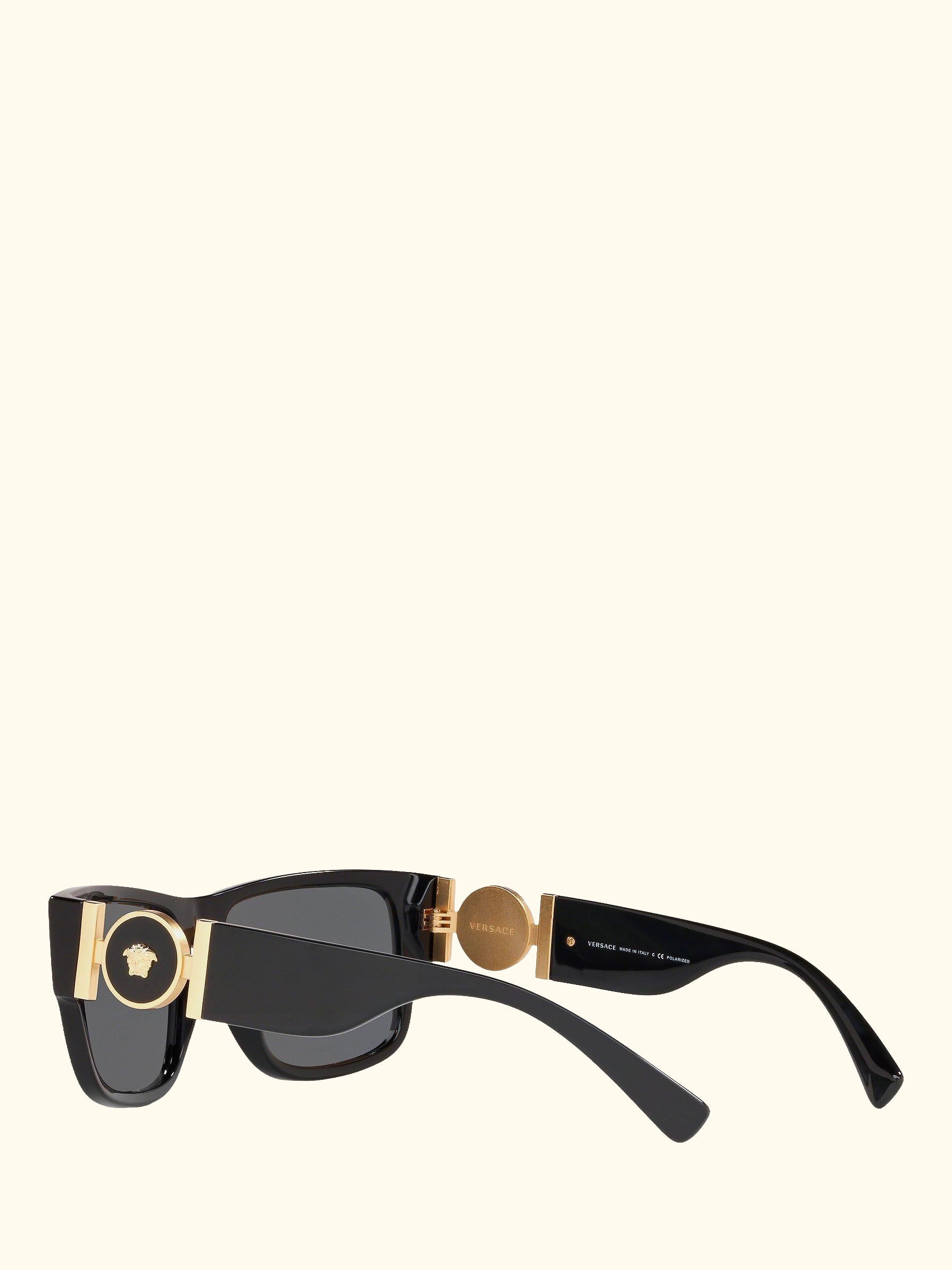 VE4369 Women's Polarised Square Sunglasses, Black/Grey