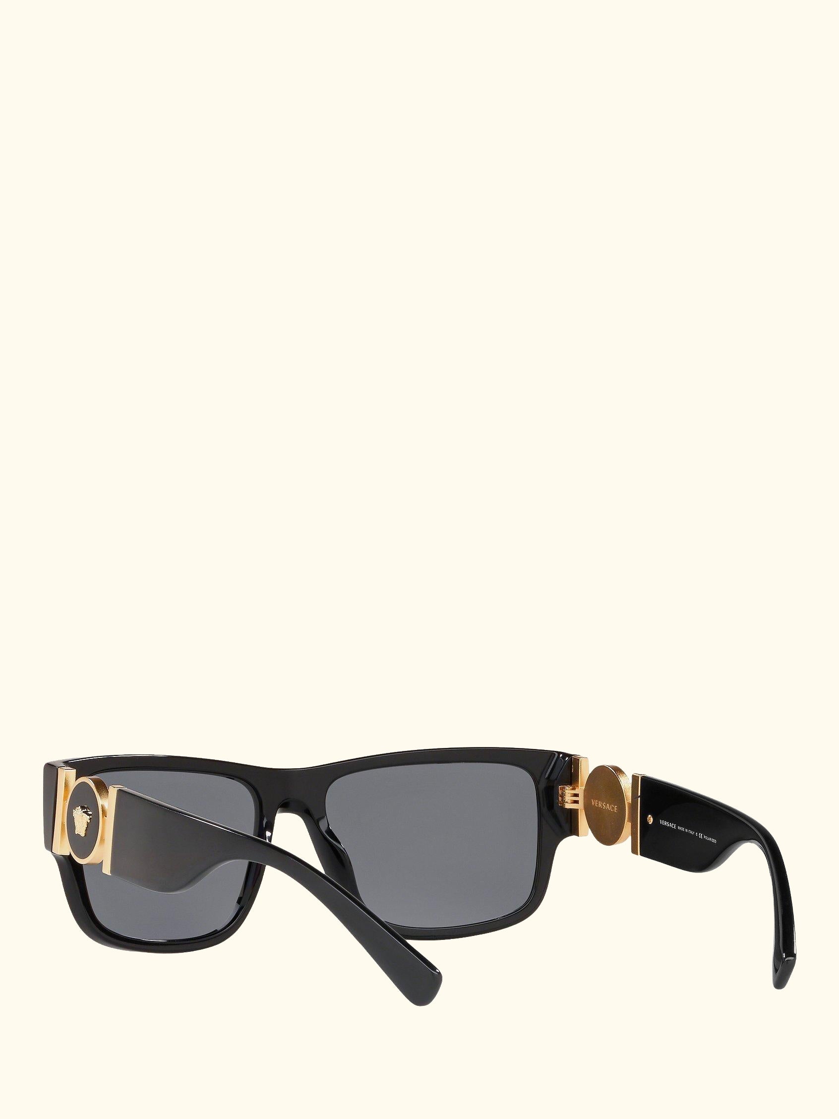 VE4369 Women's Polarised Square Sunglasses, Black/Grey