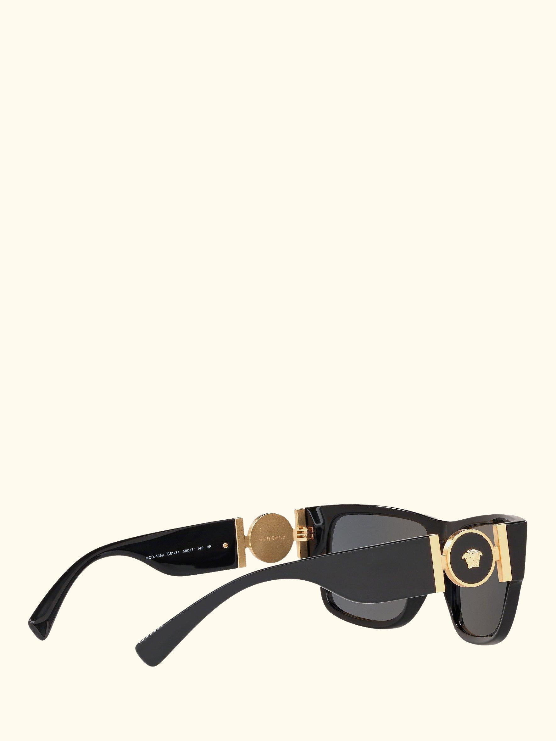 VE4369 Women's Polarised Square Sunglasses, Black/Grey